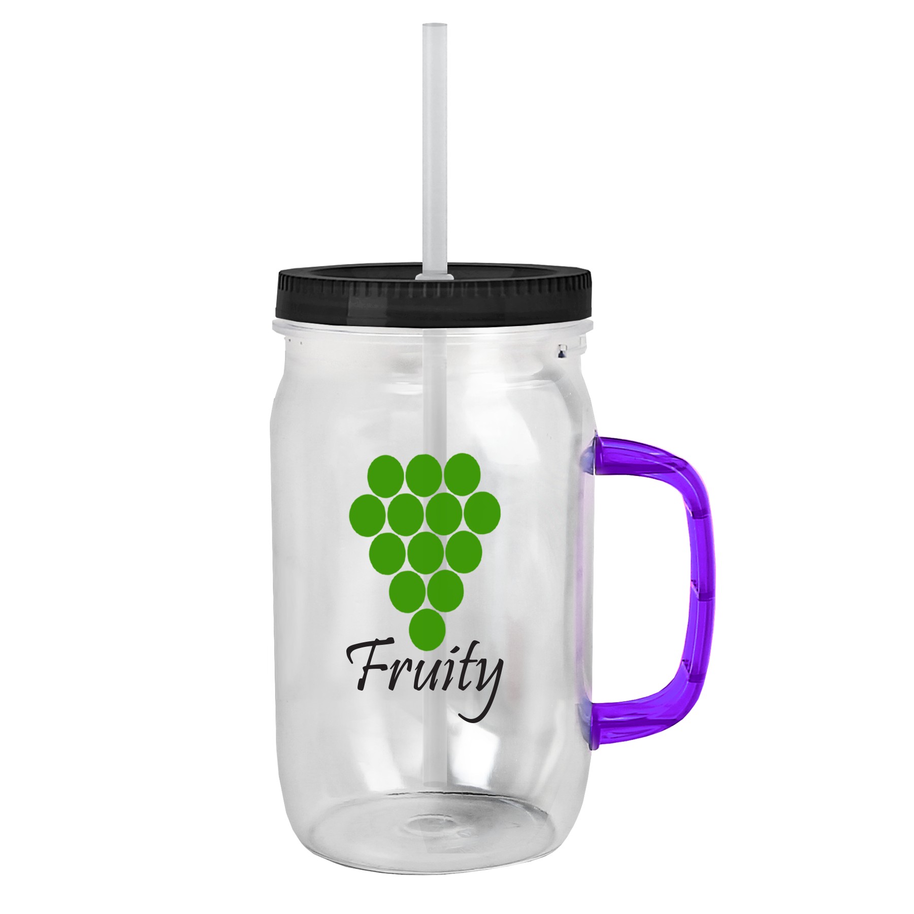 Picture of Garyline® Tritan® Mason Jar with Handle, Lid, and Straw - 27 oz.