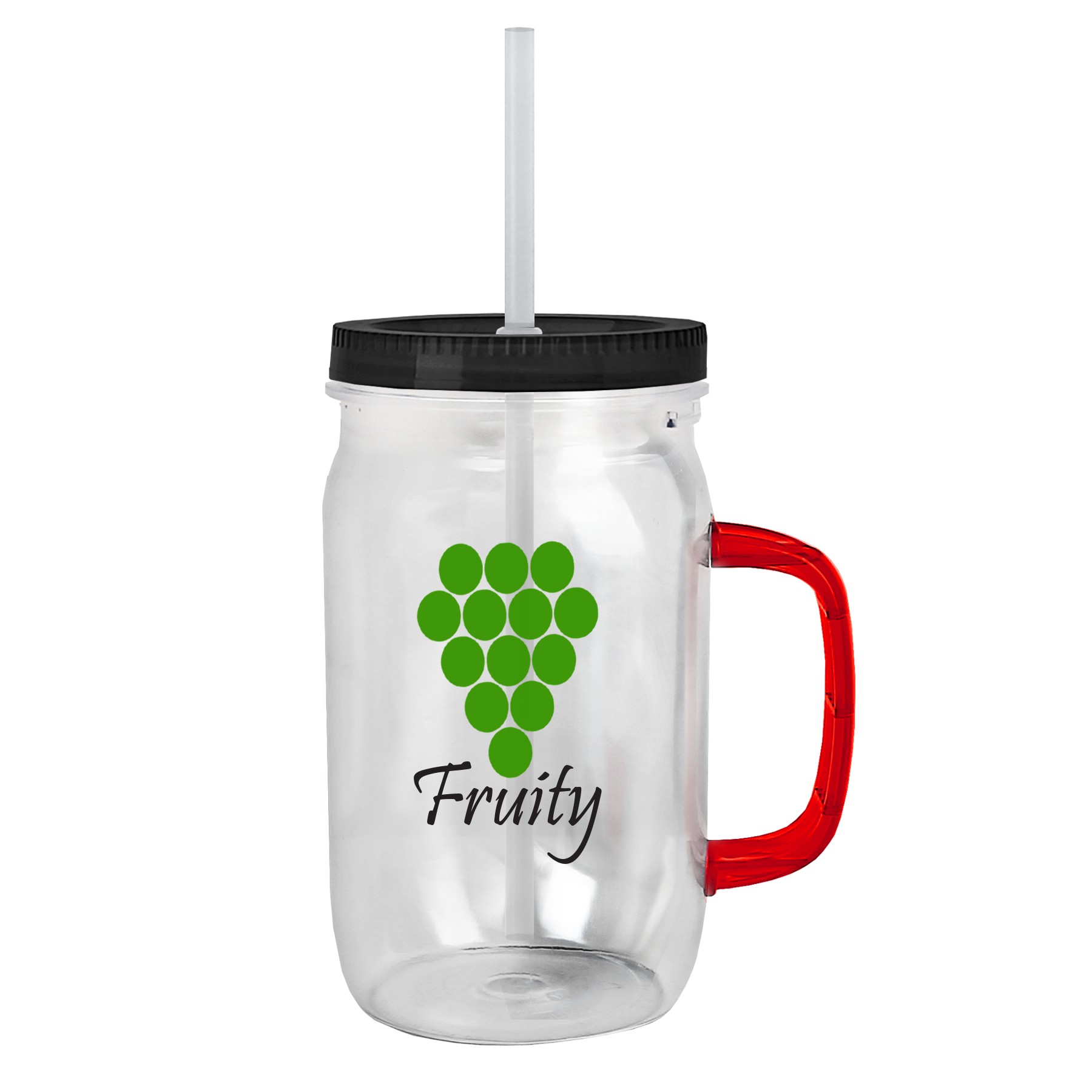 Picture of Garyline® Tritan® Mason Jar with Handle, Lid, and Straw - 27 oz.