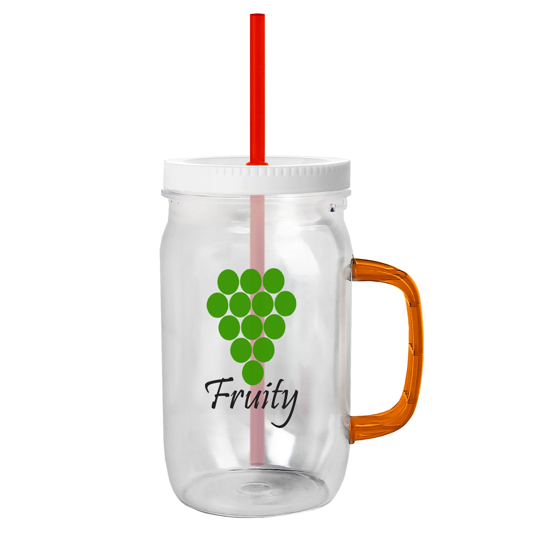 Picture of Garyline® Tritan® Mason Jar with Handle, Lid, and Straw - 27 oz.