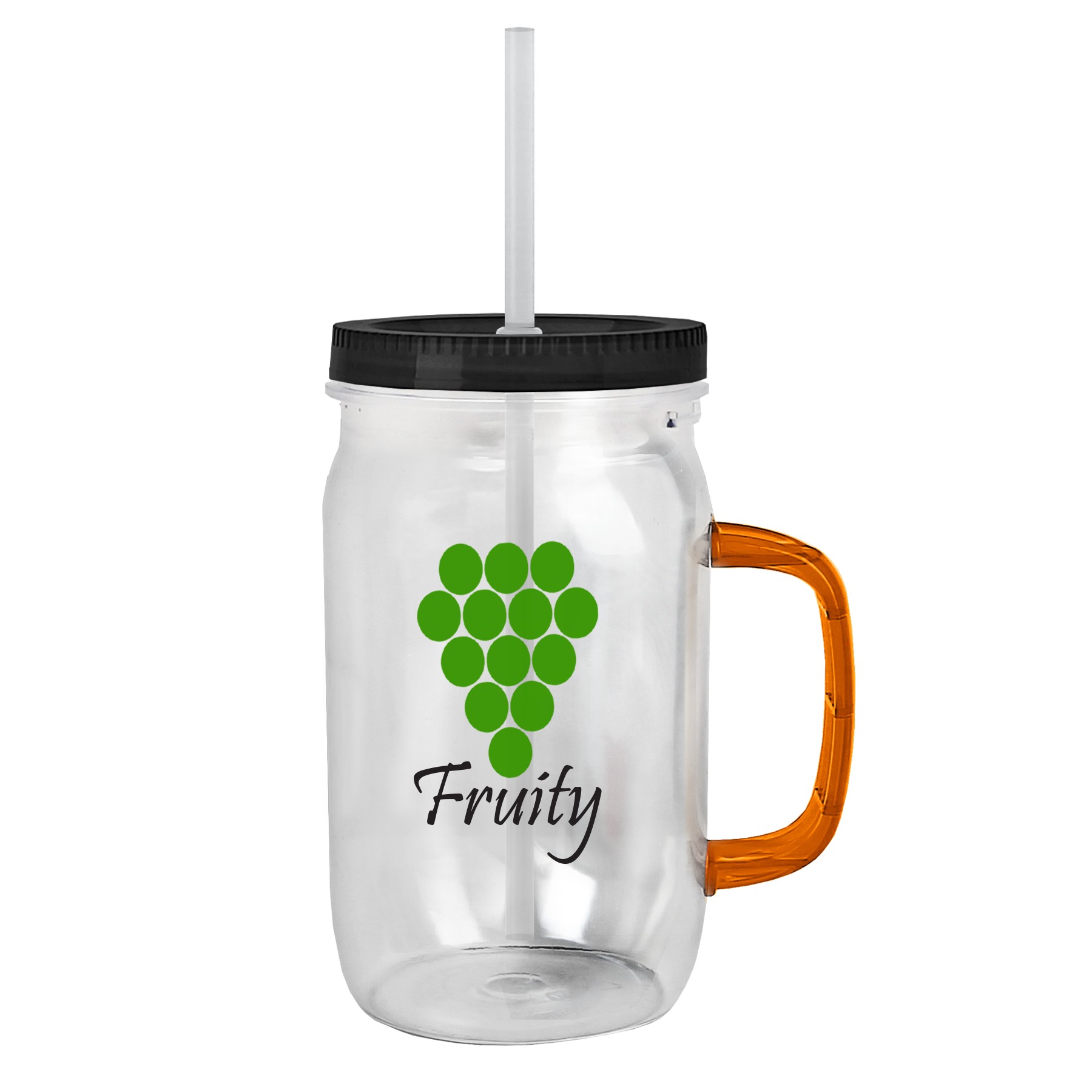 Picture of Garyline® Tritan® Mason Jar with Handle, Lid, and Straw - 27 oz.