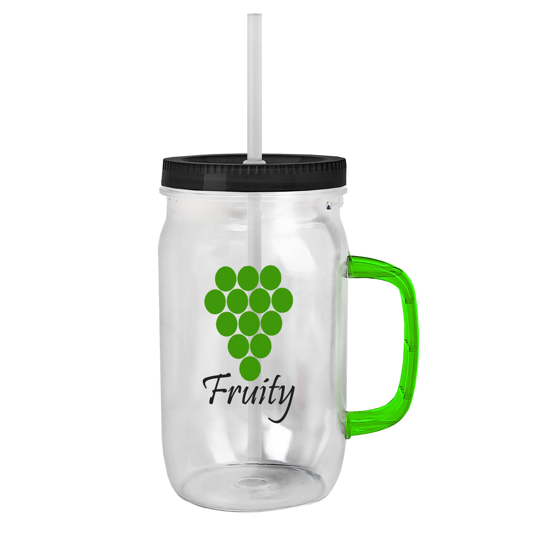 Picture of Garyline® Tritan® Mason Jar with Handle, Lid, and Straw - 27 oz.