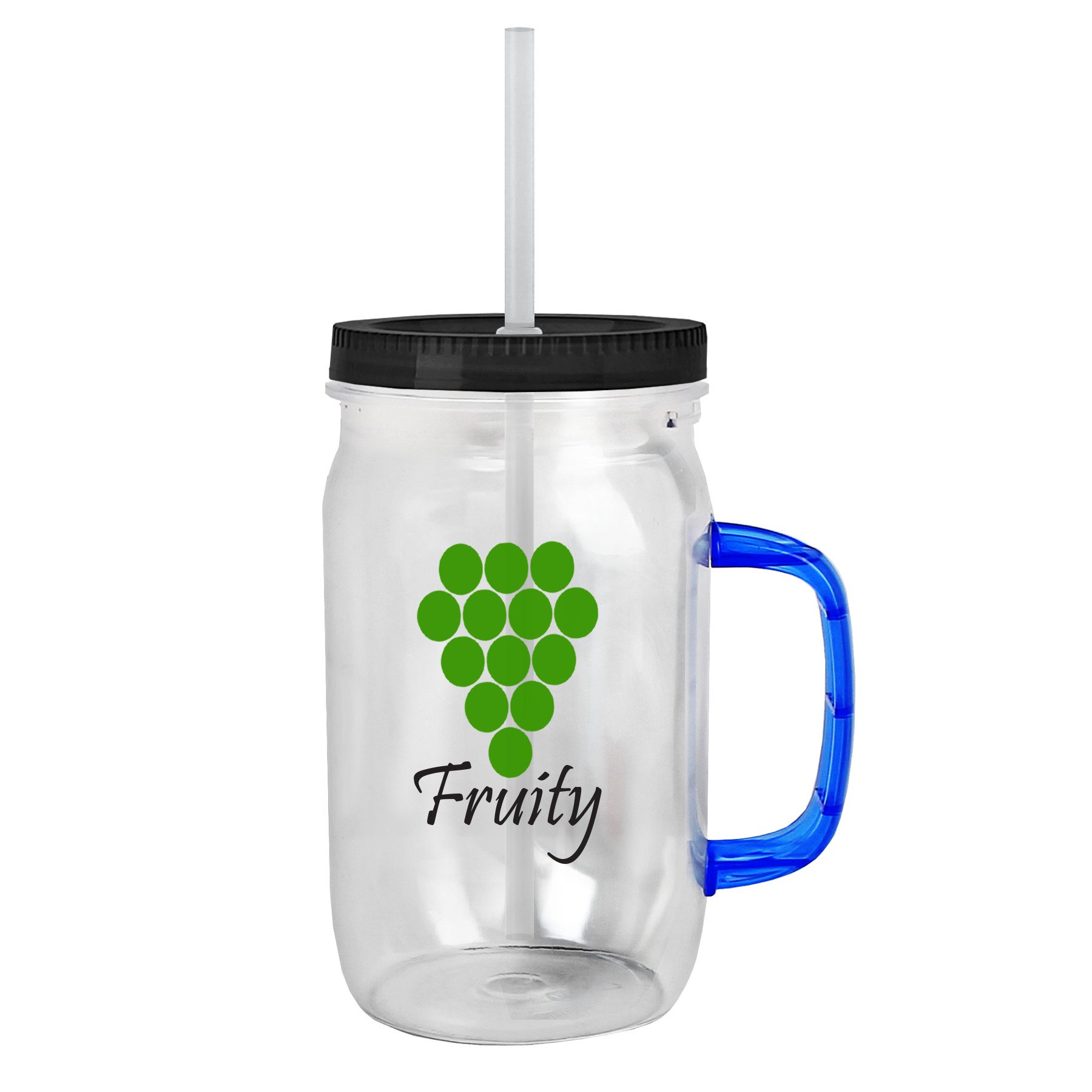 Picture of Garyline® Tritan® Mason Jar with Handle, Lid, and Straw - 27 oz.