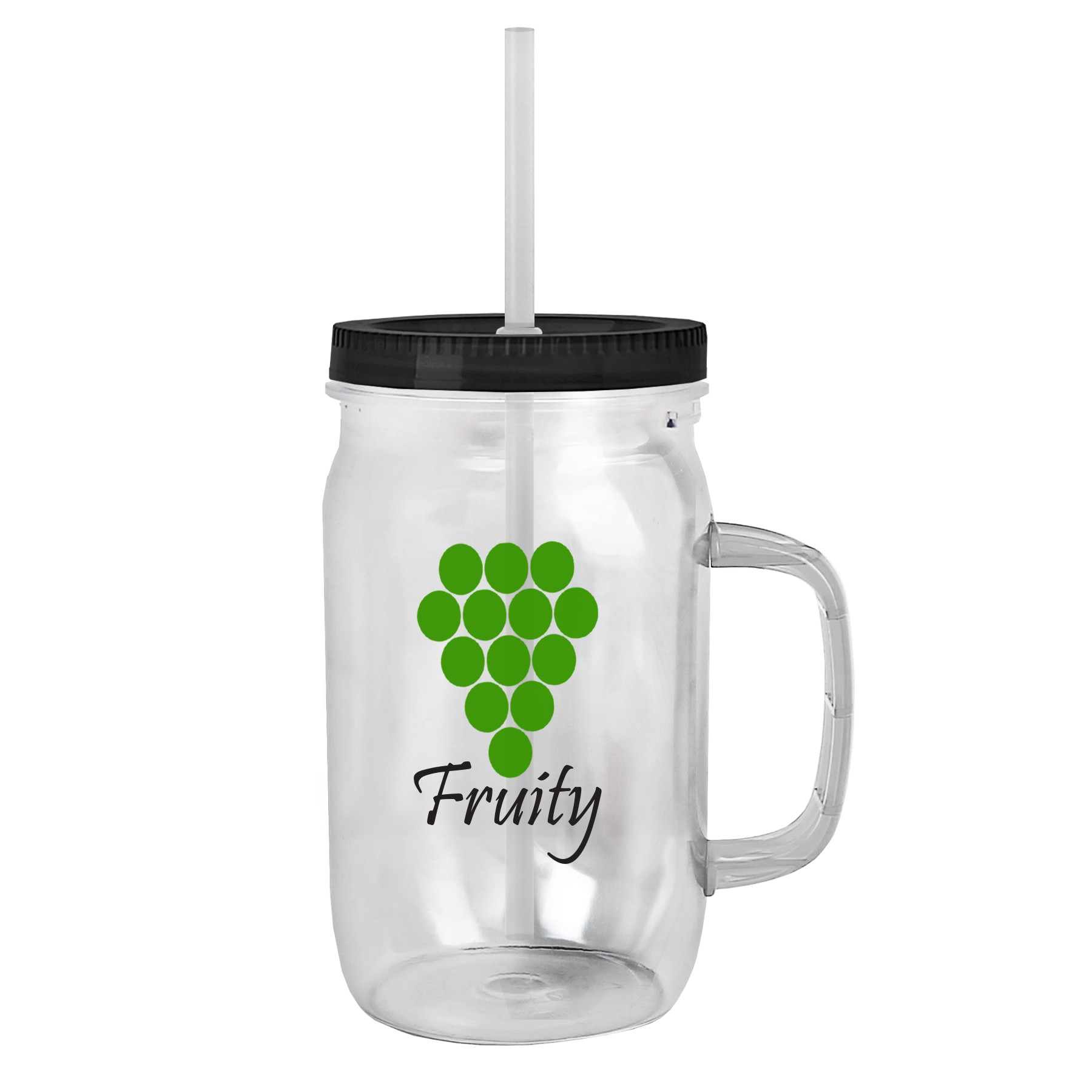 Picture of Garyline® Tritan® Mason Jar with Handle, Lid, and Straw - 27 oz.