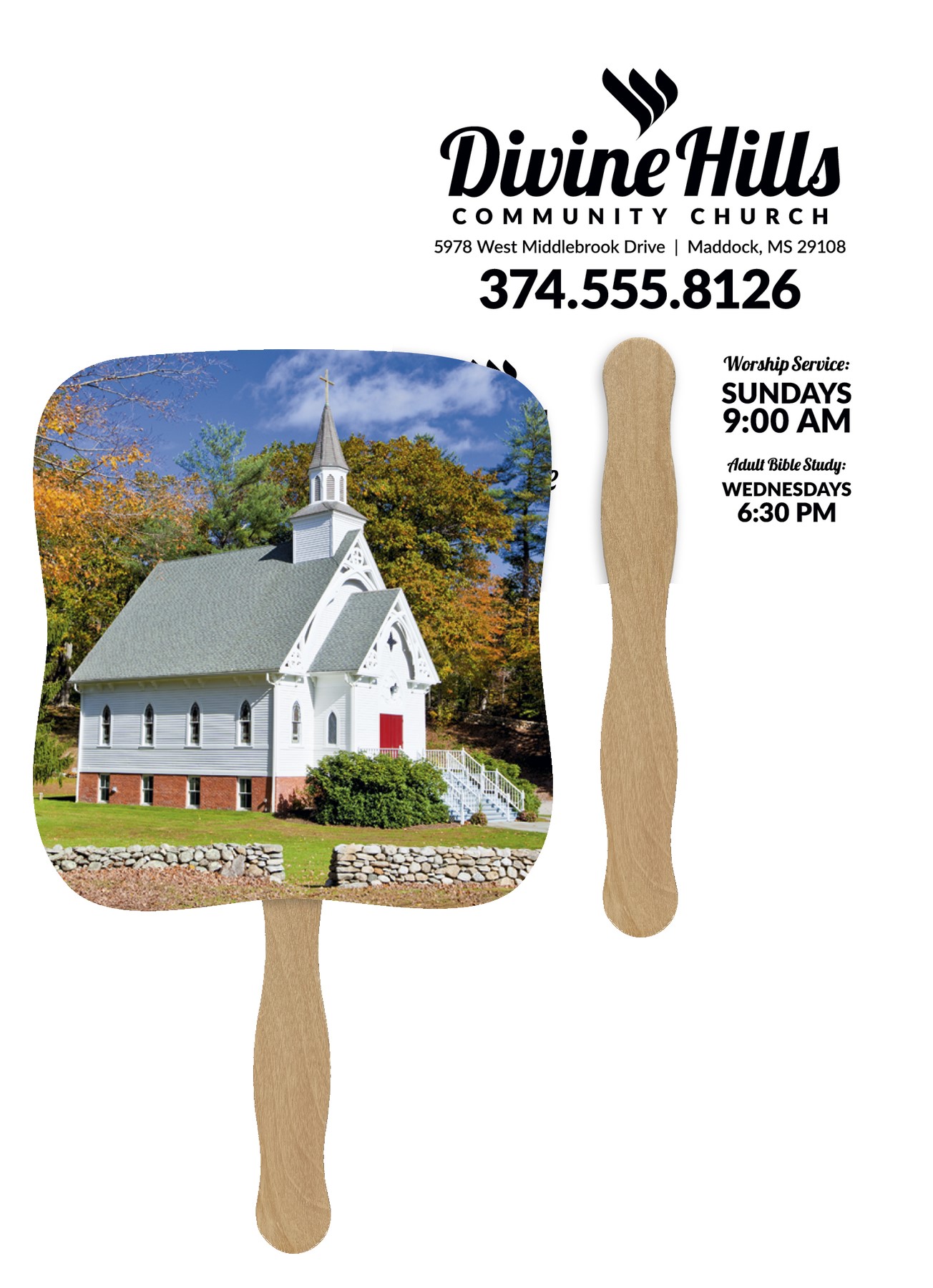 Picture of Skinner & Kennedy® Little White Church - Pictorial Fan