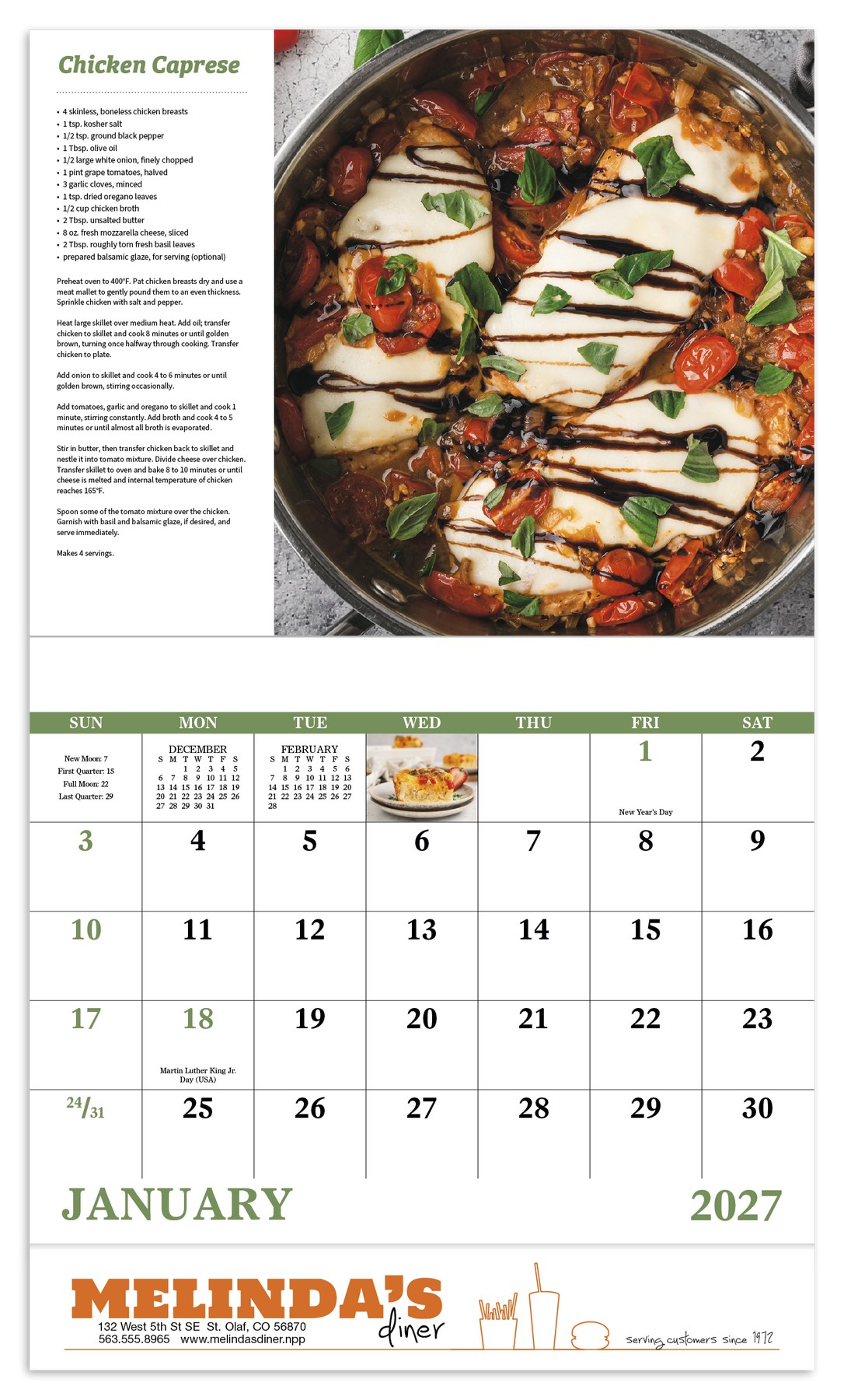 Picture of Good Value™ Delicious Dining - Stapled Calendar