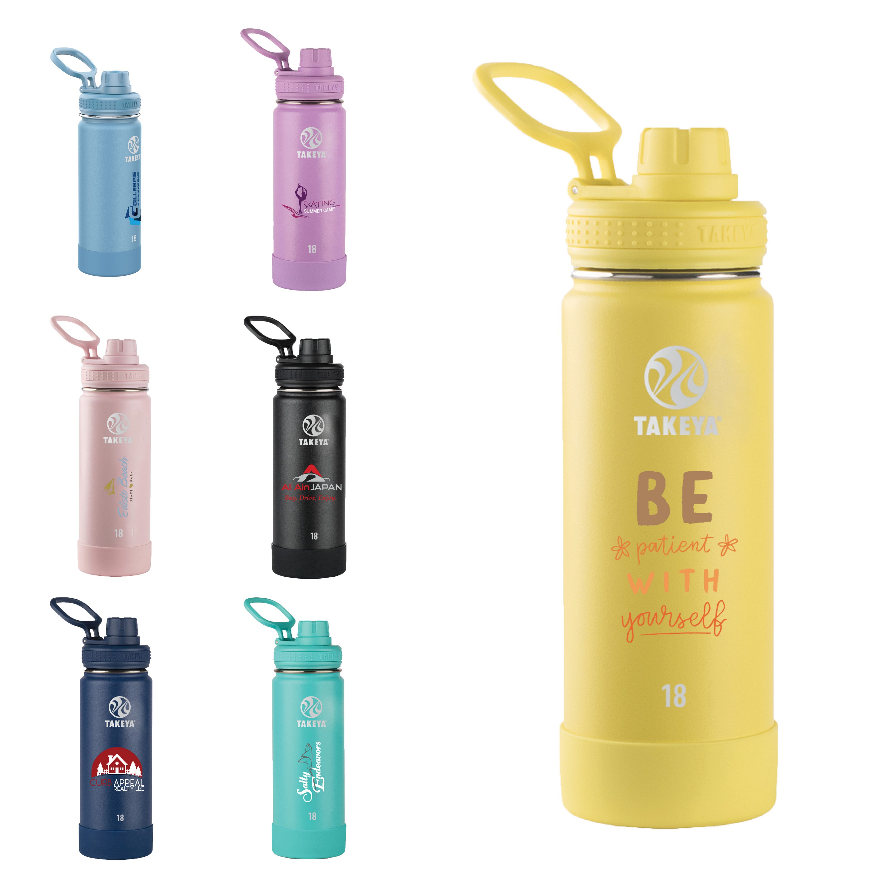 Picture of Takeya® 18 Oz. Water Bottle w/Actives Insulated Spout Lid™ (Full Color Digital)