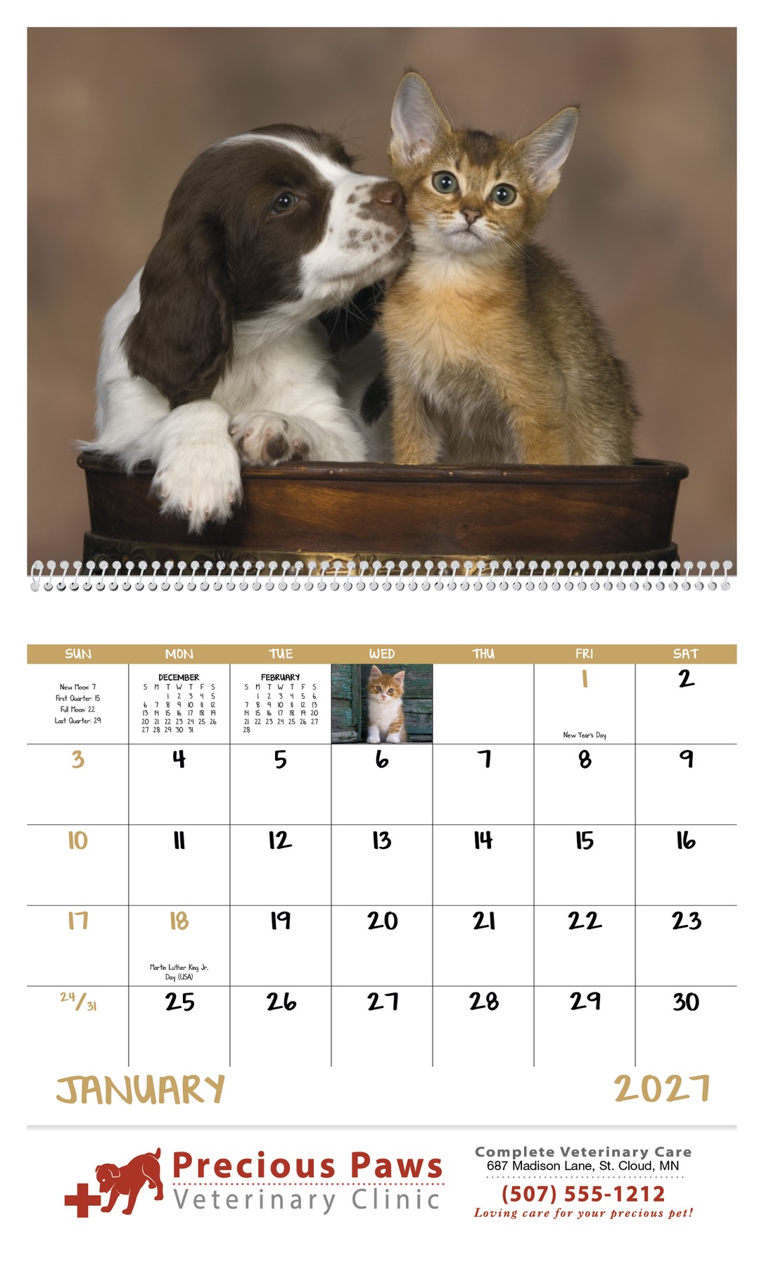 Picture of Good Value™ Puppies & Kittens - Spiral Calendar