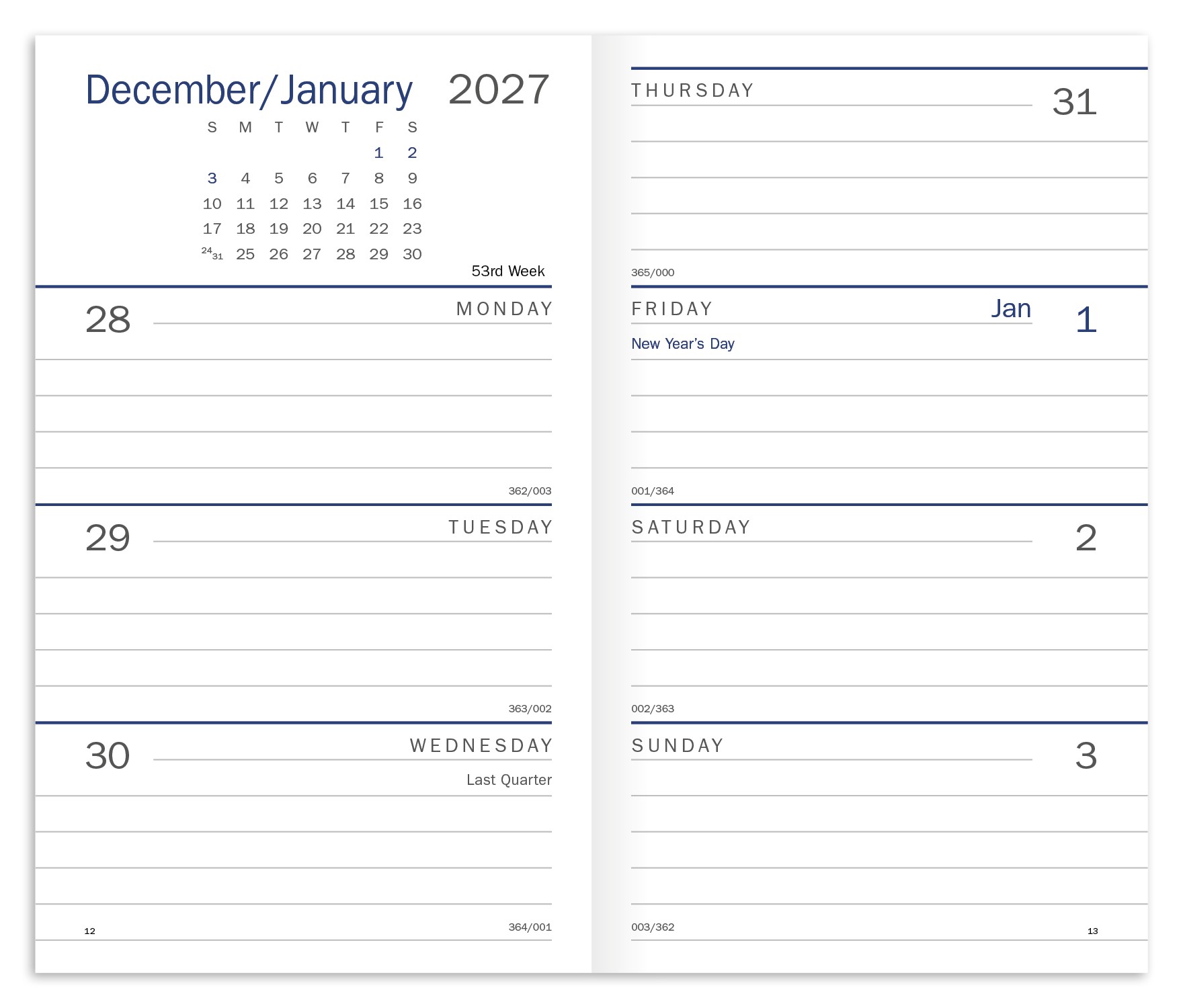 Picture of Triumph® Calendars Classic Weekly Pocket Planner