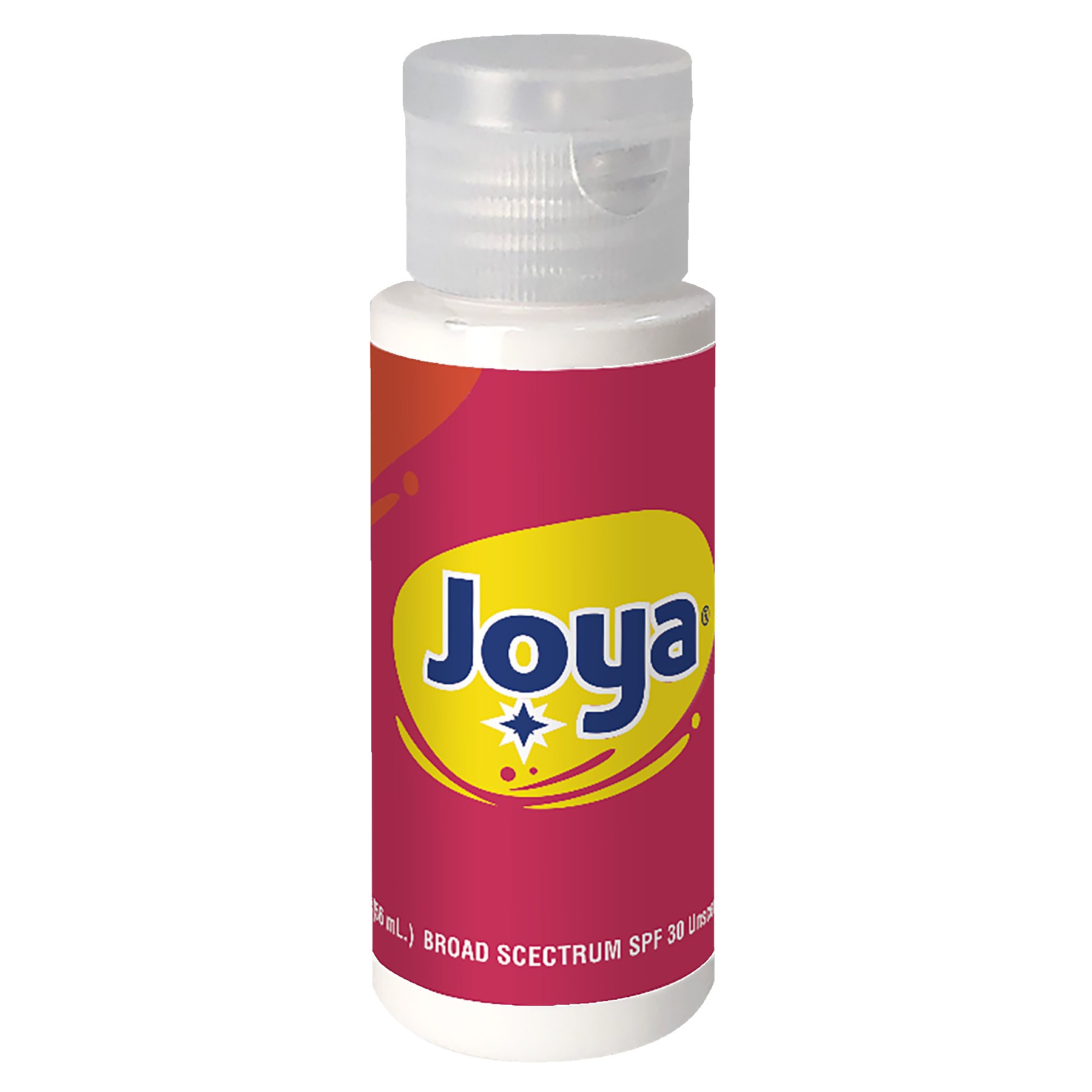 Picture of SPF-30 Sunscreen in Clear Cylinder Bottle with Clear Flip-Top Lid - 2 oz.