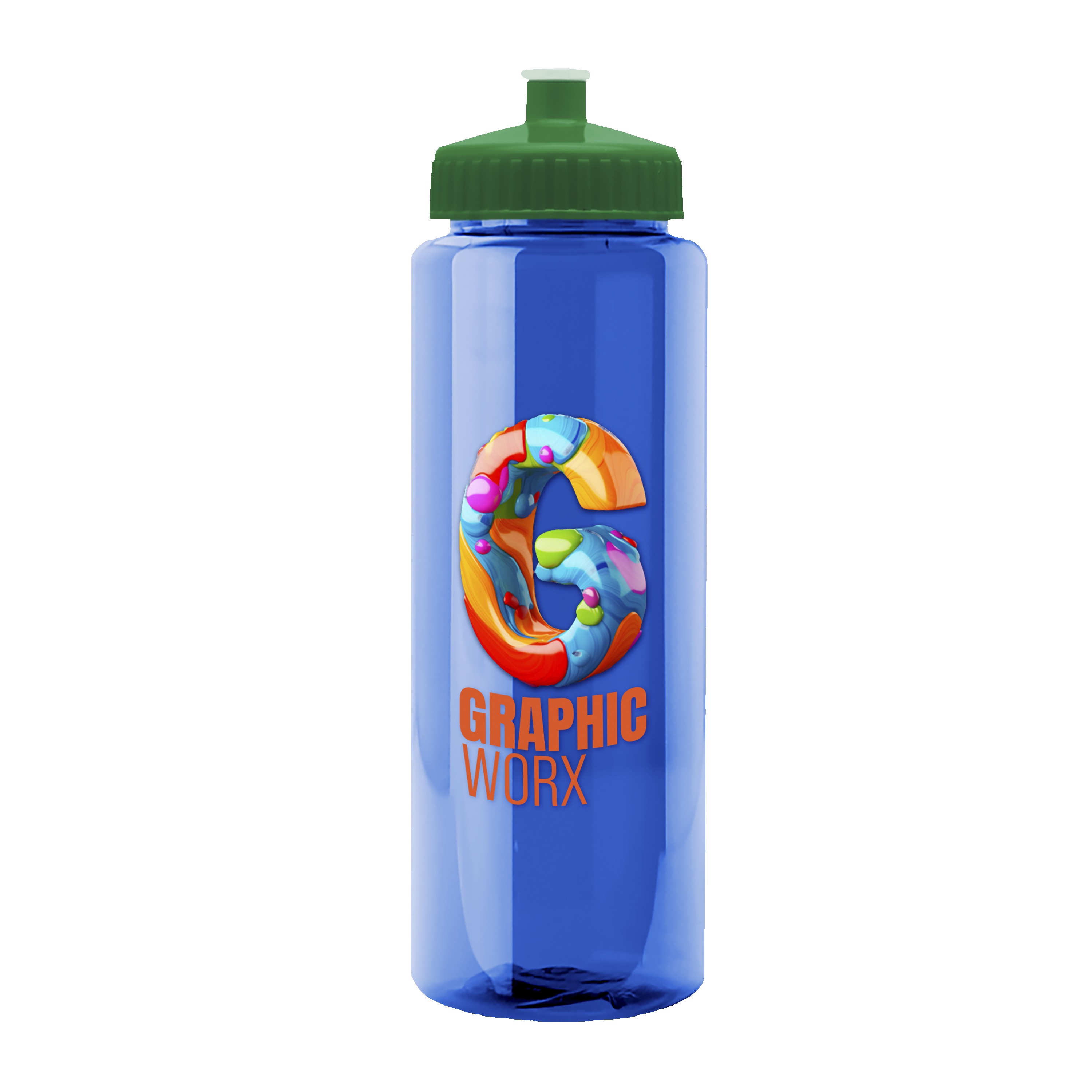 Picture of Garyline® Slim Fit RPET Bottle with Push-Pull Lid - 32 oz.