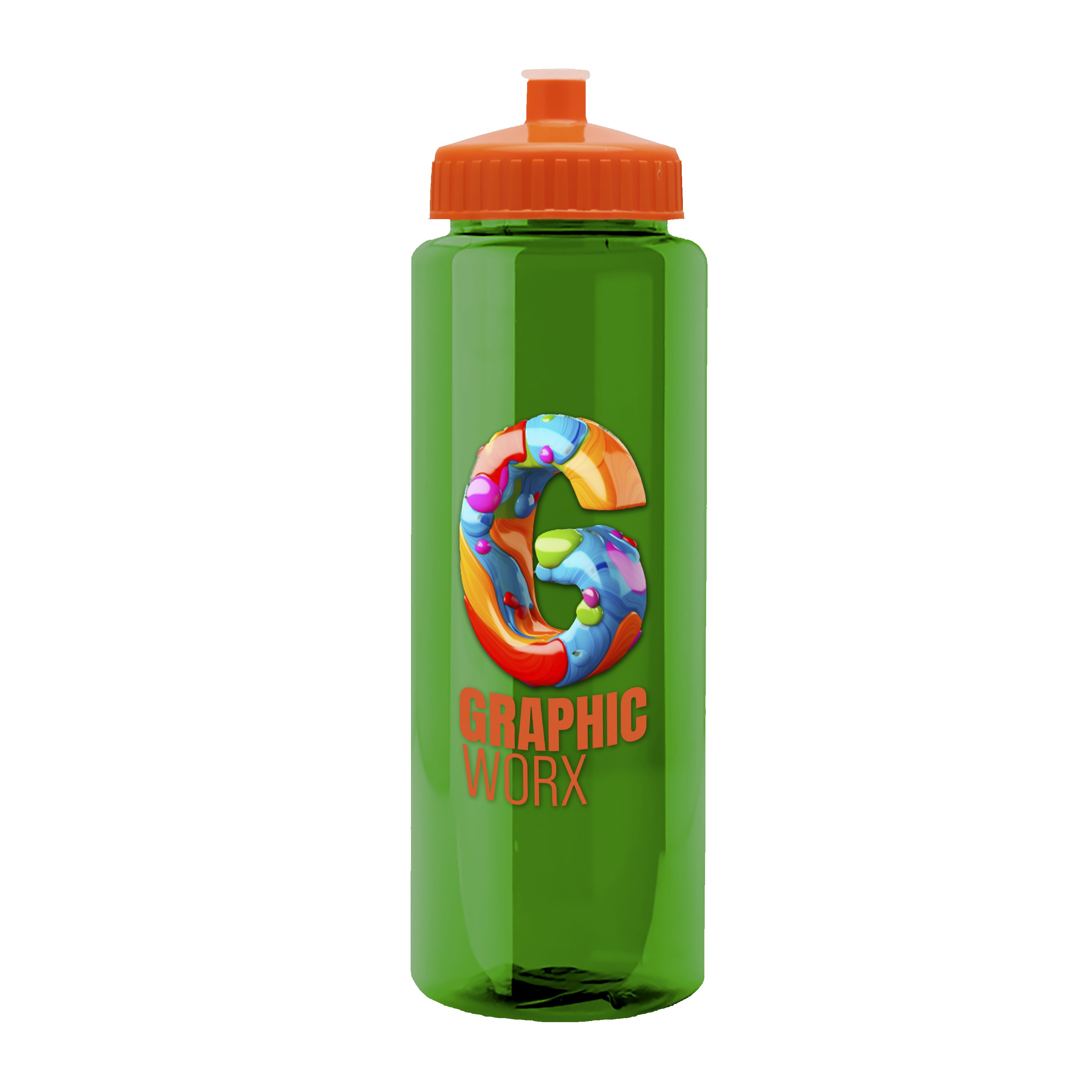 Picture of Garyline® Slim Fit RPET Bottle with Push-Pull Lid - 32 oz.