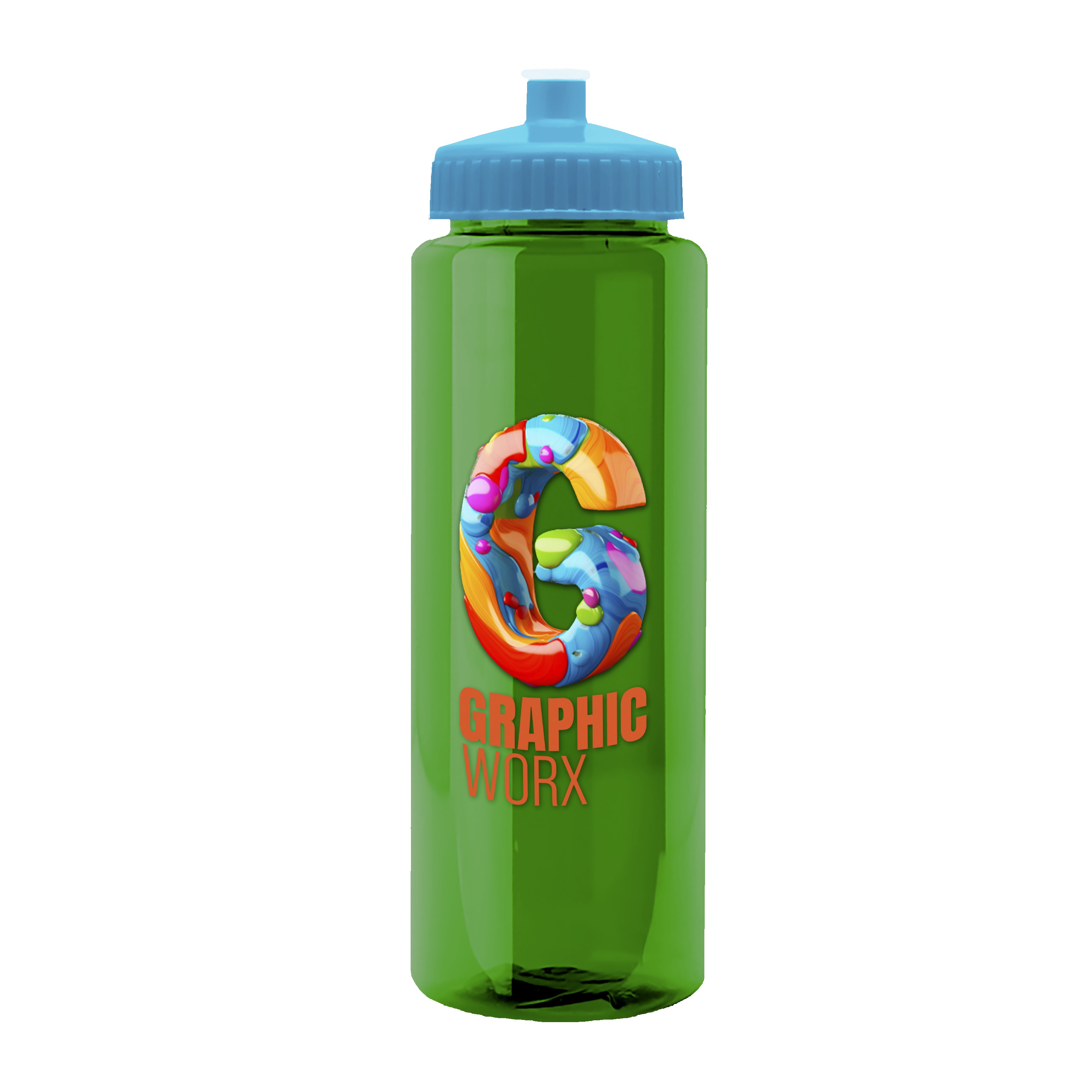 Picture of Garyline® Slim Fit RPET Bottle with Push-Pull Lid - 32 oz.