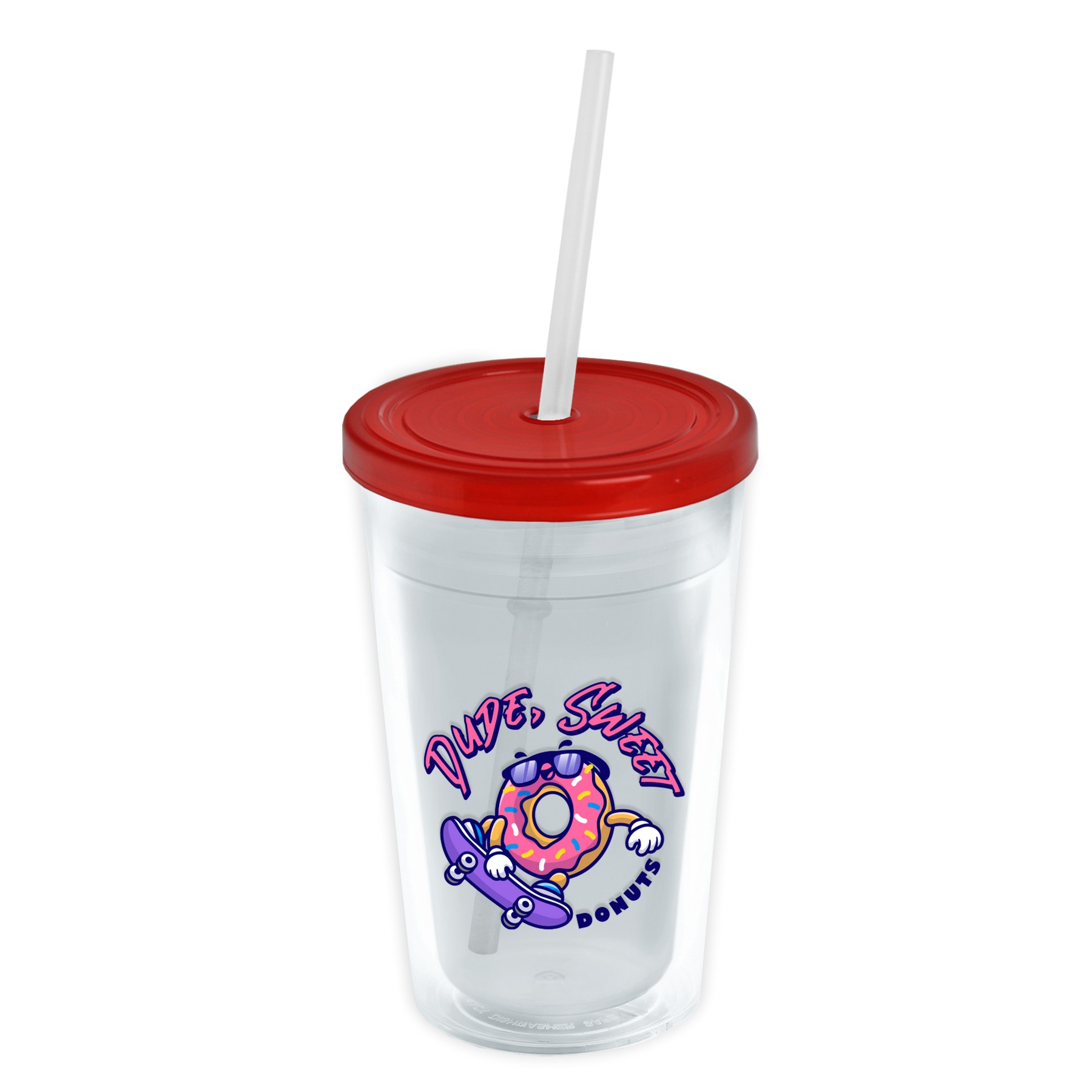 Picture of Garyline® Transparent Tumbler with Straw Lid - 16 oz.