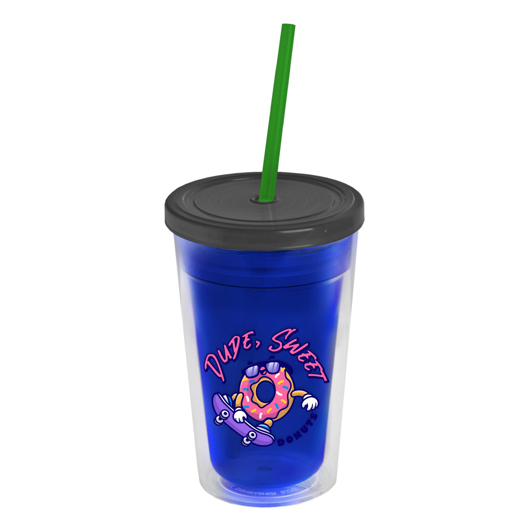 Picture of Garyline® Transparent Tumbler with Straw Lid - 16 oz.