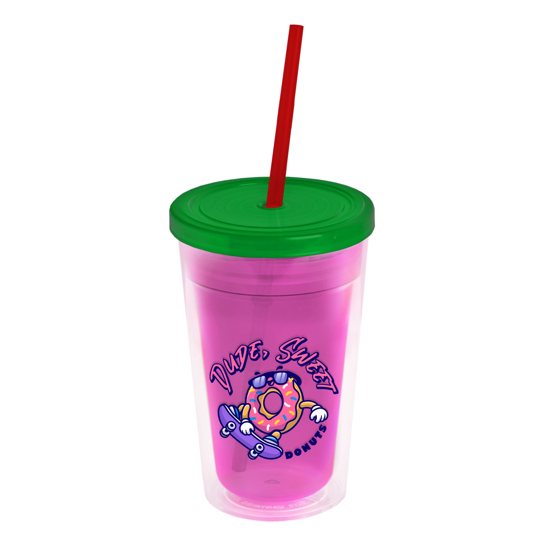 Picture of Garyline® Transparent Tumbler with Straw Lid - 16 oz.