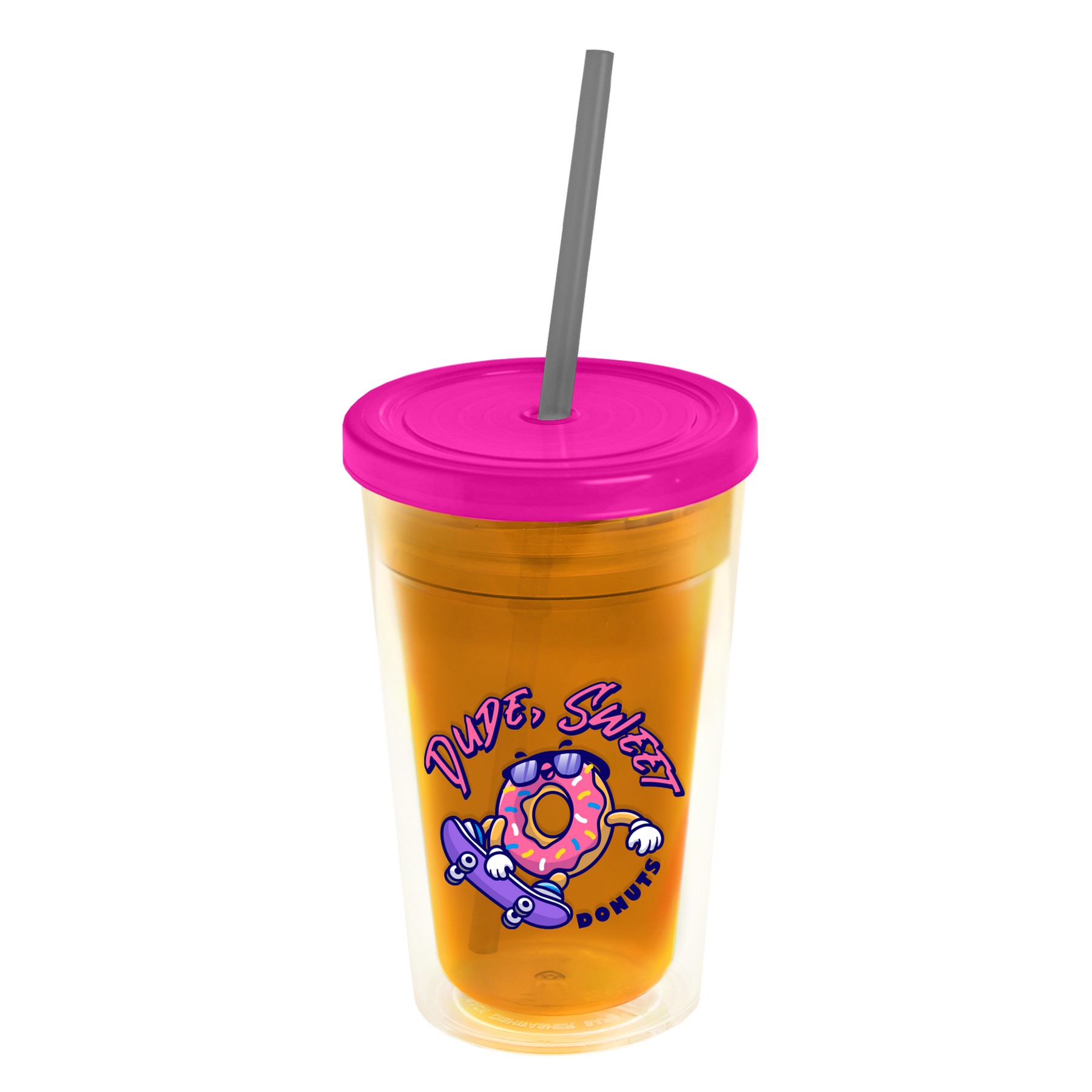 Picture of Garyline® Transparent Tumbler with Straw Lid - 16 oz.