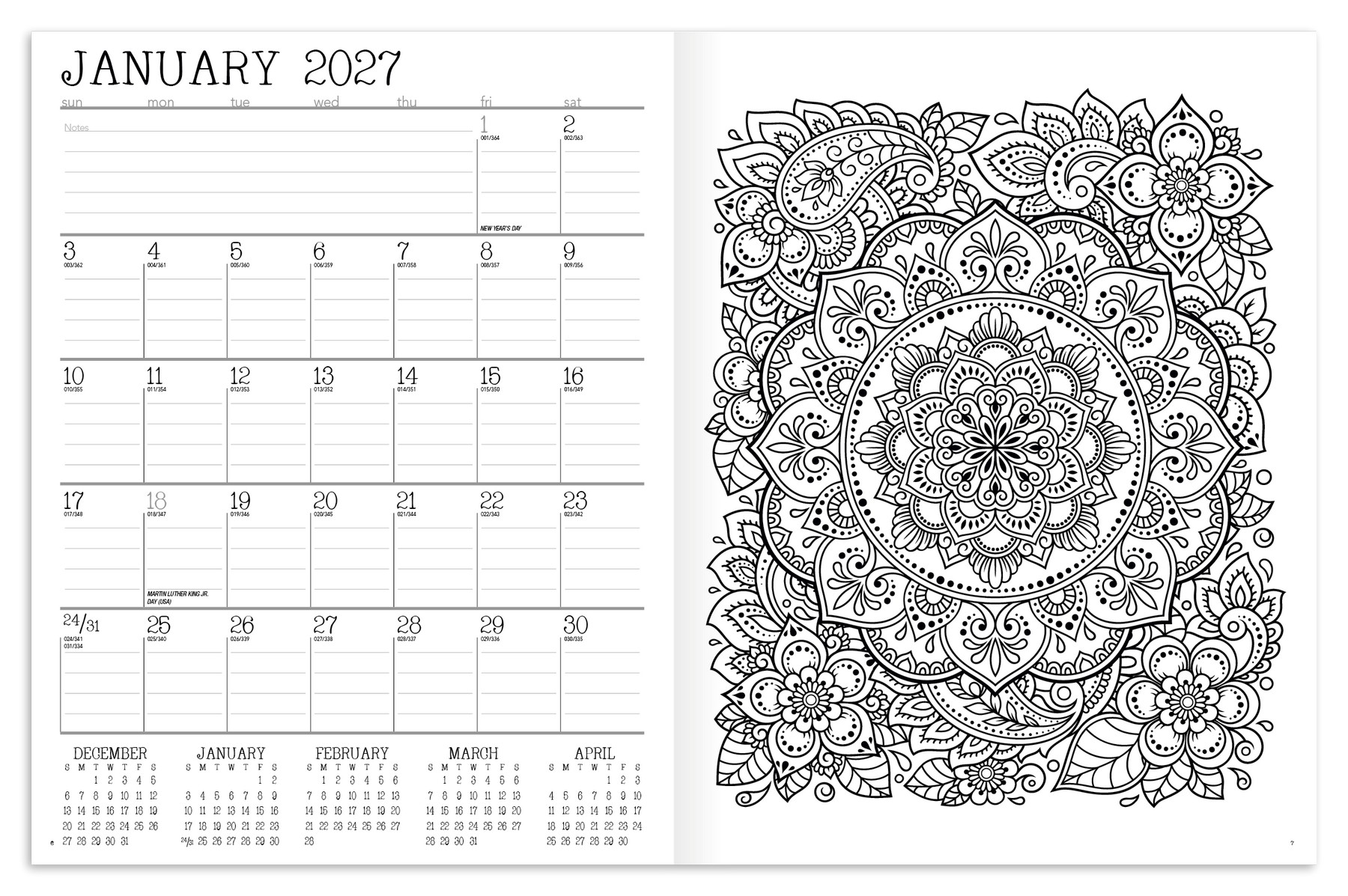 Picture of Good Value™ Adult Coloring Book Planner