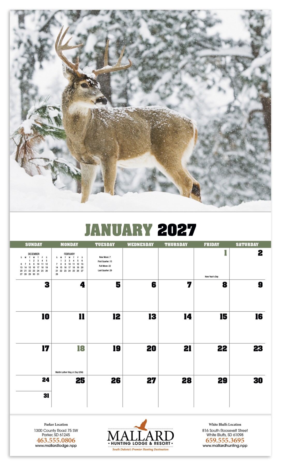 Picture of HotLine® Products Trophy Whitetail Deer Appointment Calendar - Stapled