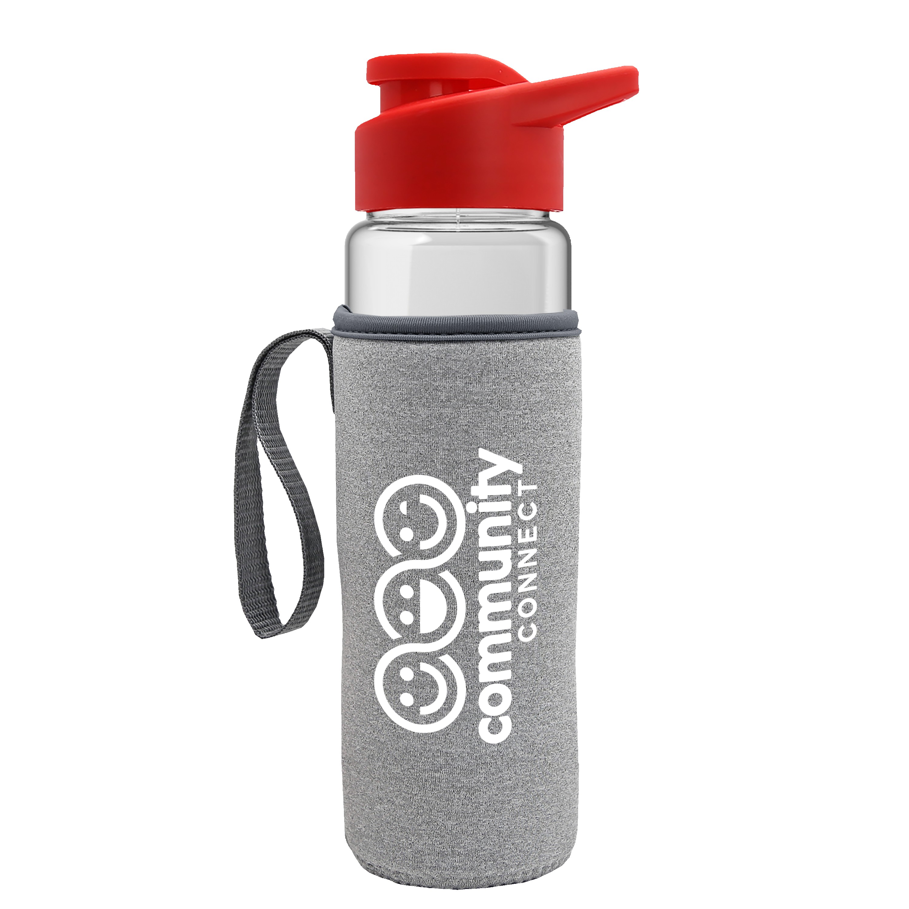 Picture of Garyline® Wave Tritan® Bottle with Drink-Thru Lid and Insulated Caddy - 24 oz.