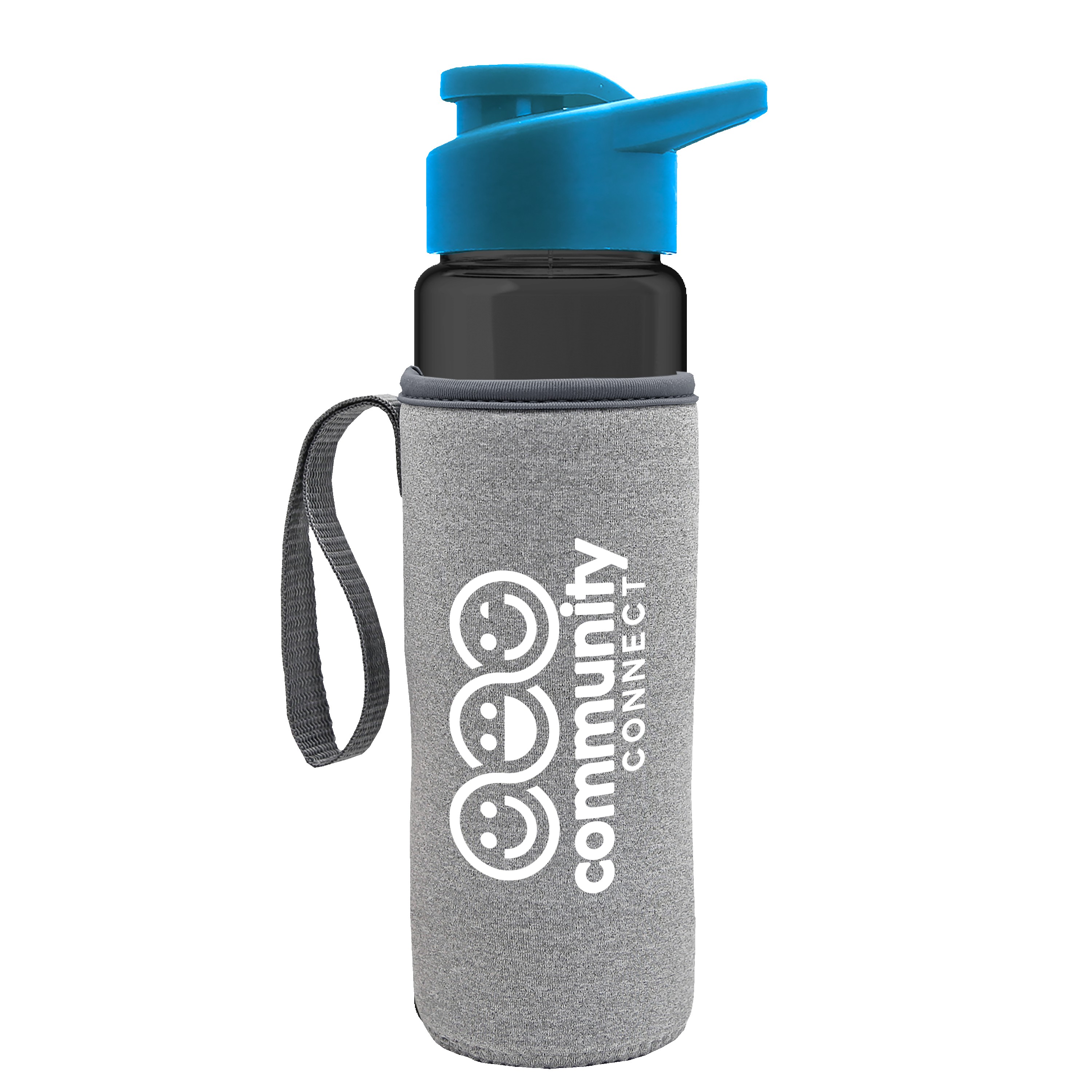 Picture of Garyline® Wave Tritan® Bottle with Drink-Thru Lid and Insulated Caddy - 24 oz.
