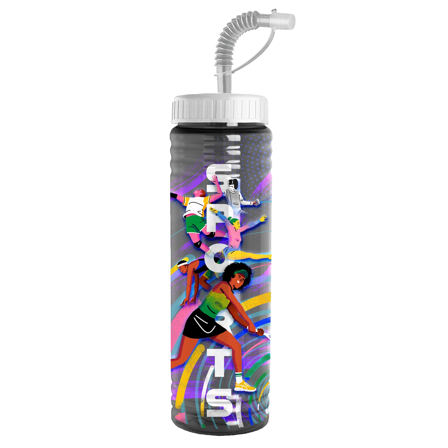 Picture of Garyline® Slim Fit Bottle with Straw Lid - 24 oz.