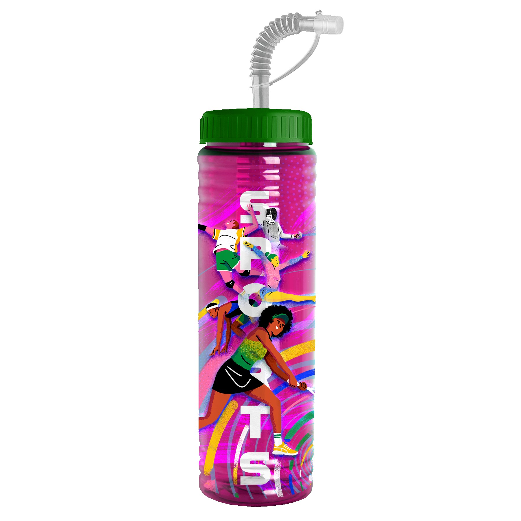 Picture of Garyline® Slim Fit Bottle with Straw Lid - 24 oz.