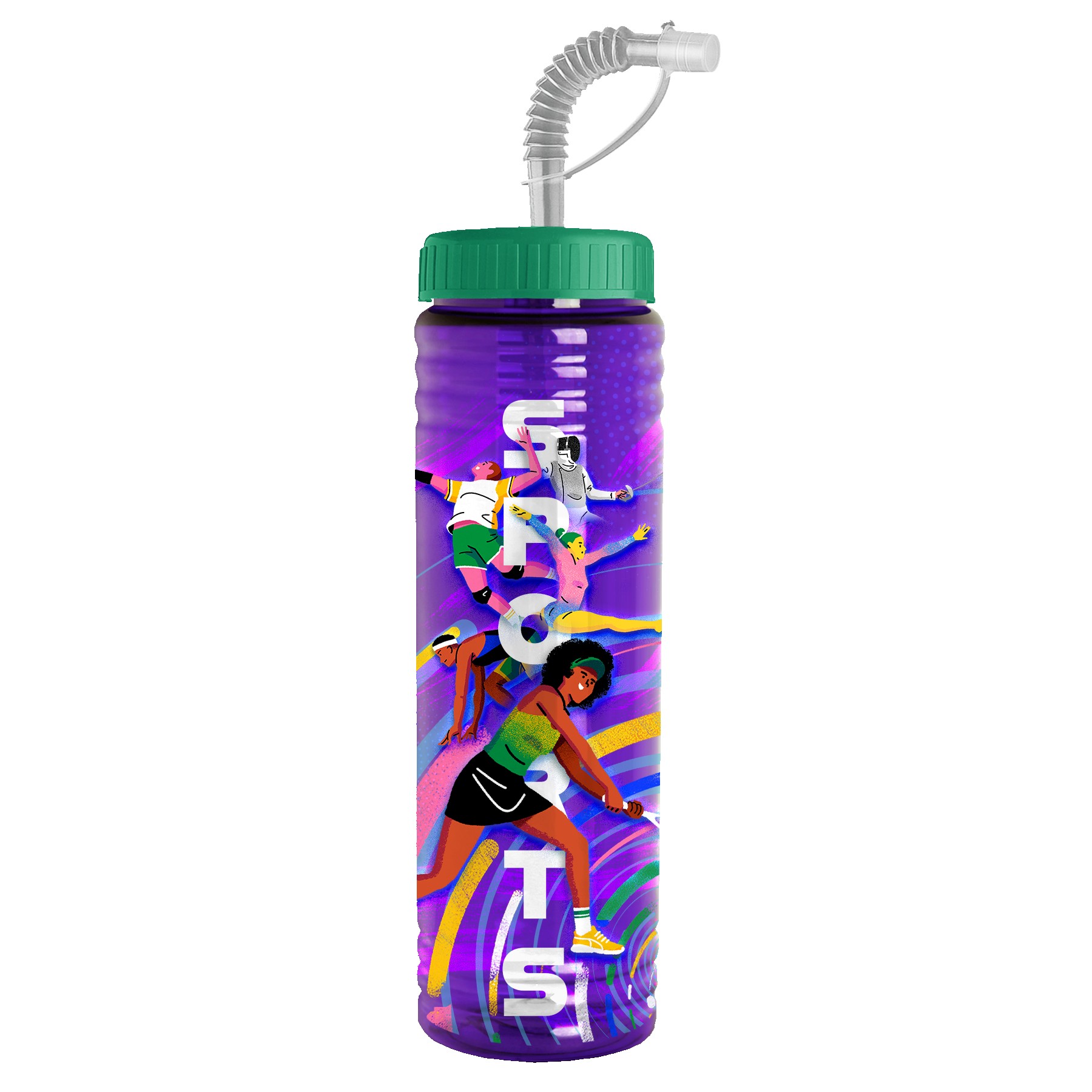Picture of Garyline® Slim Fit Bottle with Straw Lid - 24 oz.