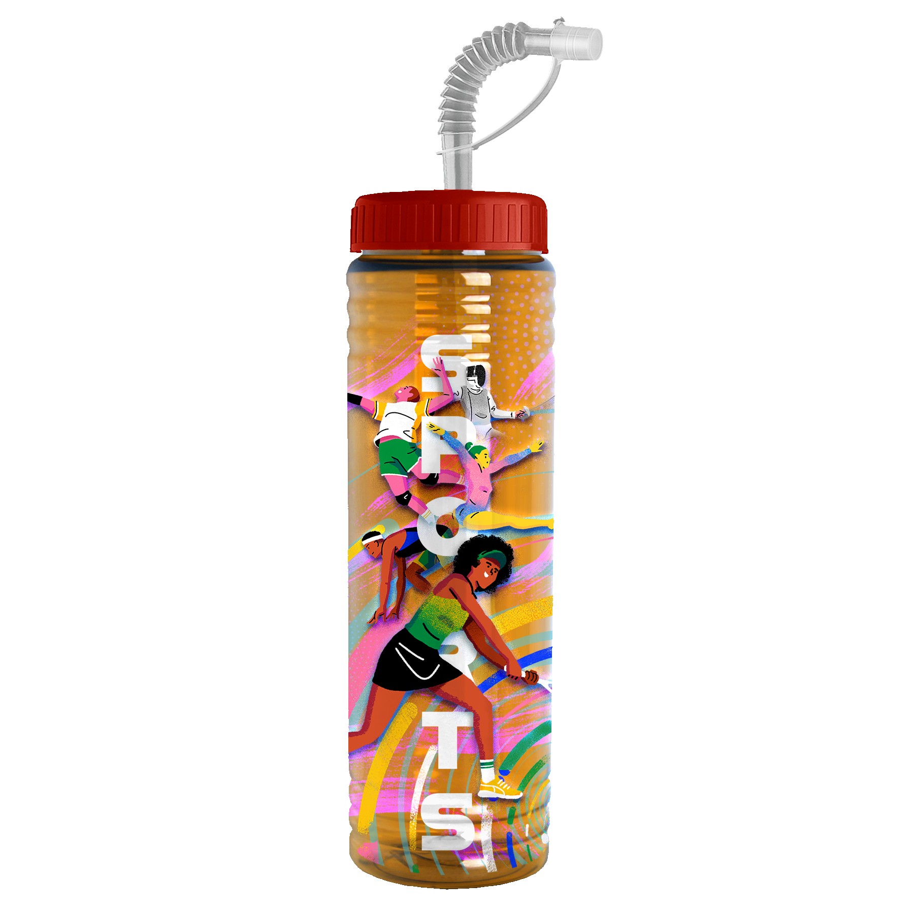 Picture of Garyline® Slim Fit Bottle with Straw Lid - 24 oz.