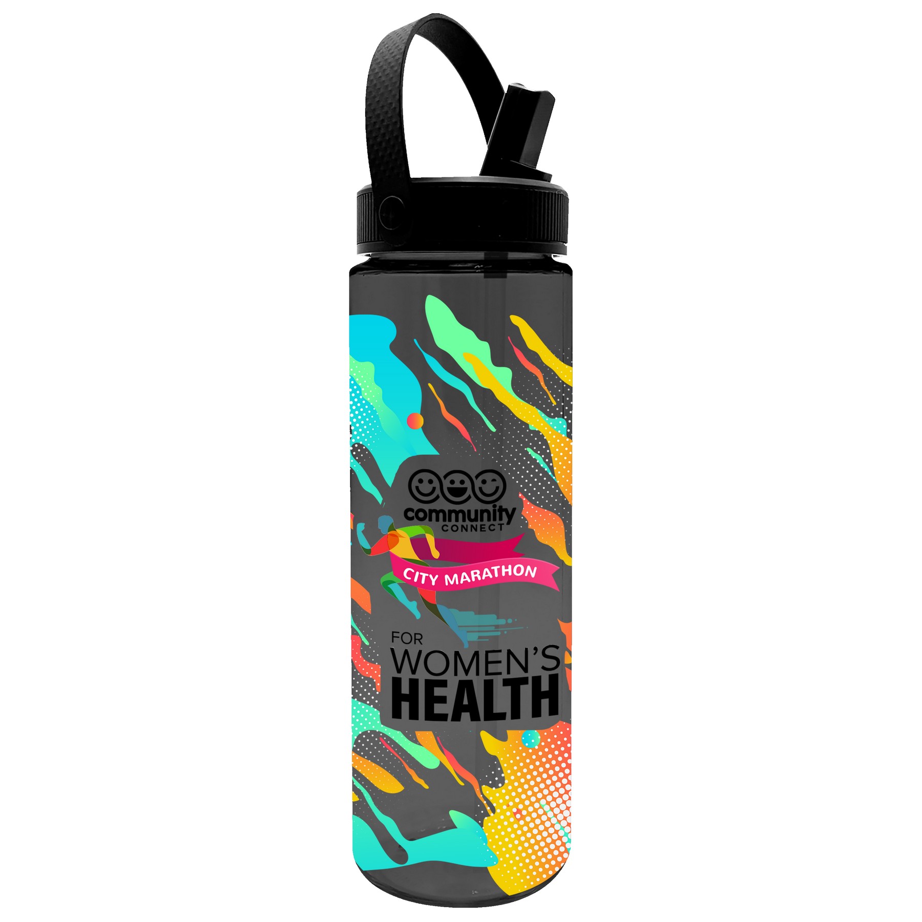 Picture of Garyline® Freedom Tritan® Bottle with Flip-Straw, Swivel-Handle Lid - 28 oz.