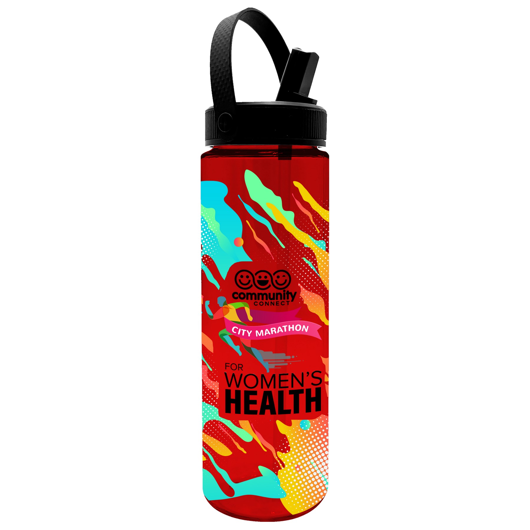 Picture of Garyline® Freedom Tritan® Bottle with Flip-Straw, Swivel-Handle Lid - 28 oz.