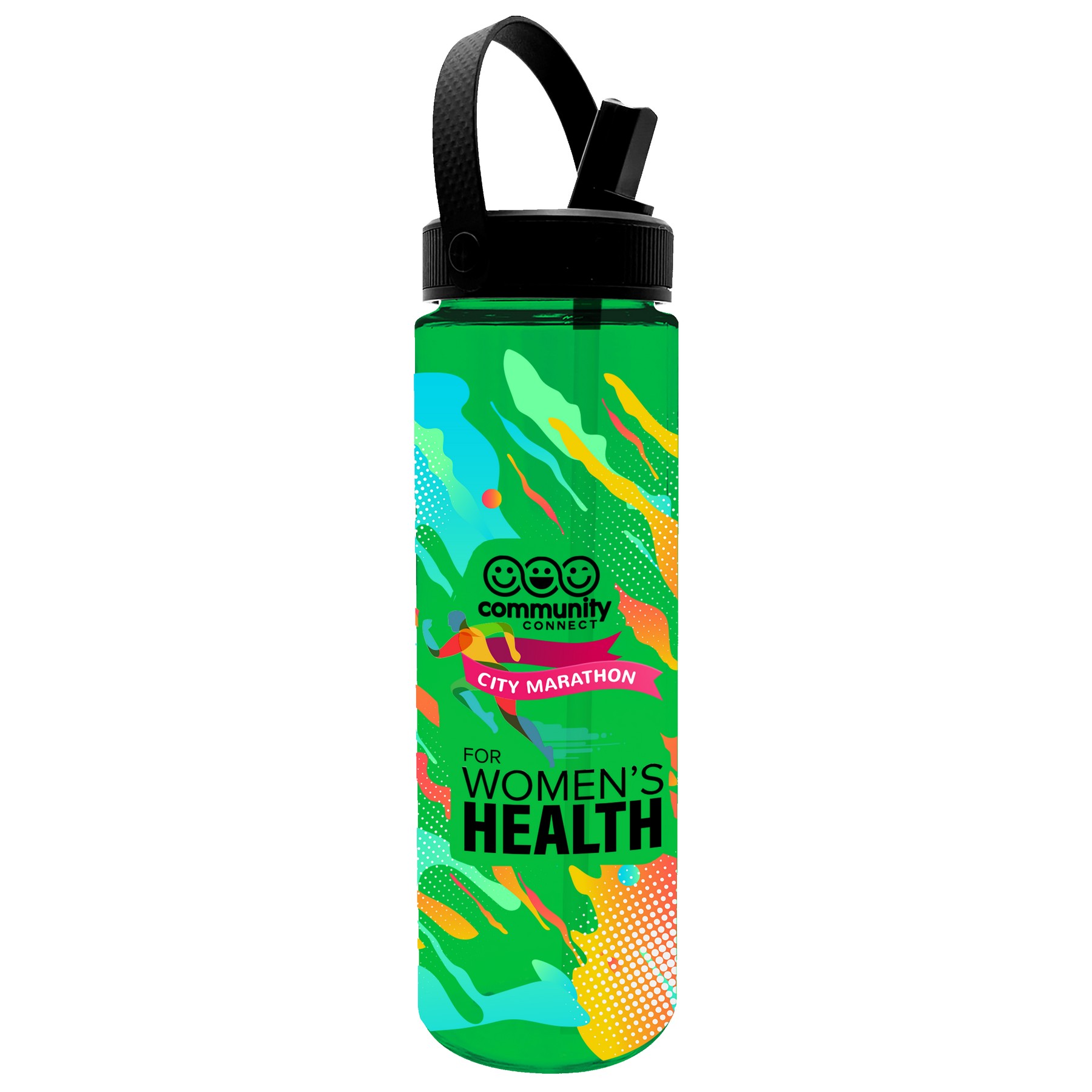 Picture of Garyline® Freedom Tritan® Bottle with Flip-Straw, Swivel-Handle Lid - 28 oz.