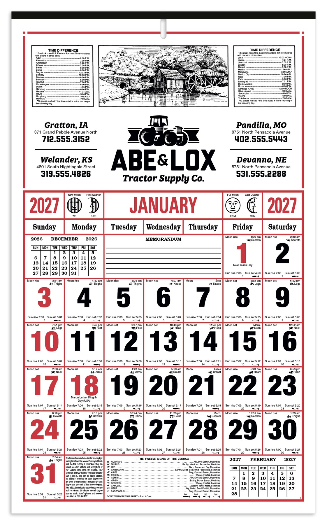 Picture of Skinner & Kennedy® 8-Sheet Almanac Calendar