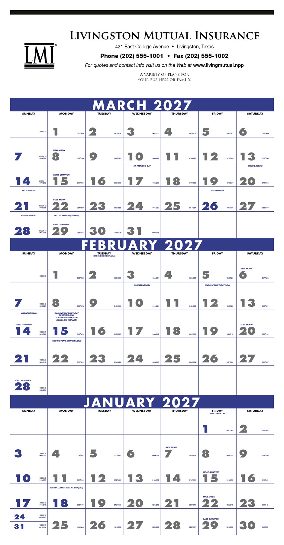 Picture of Triumph® Calendars 3-Month Planner (4-Sheet)