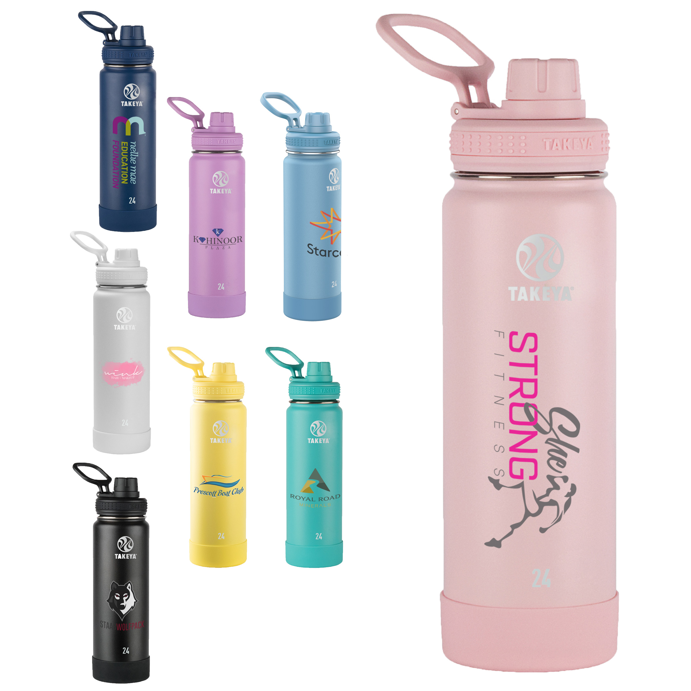 Picture of Takeya® 24 oz. Water Bottle with Actives Insulated Spout Lid™, Full Color Digital