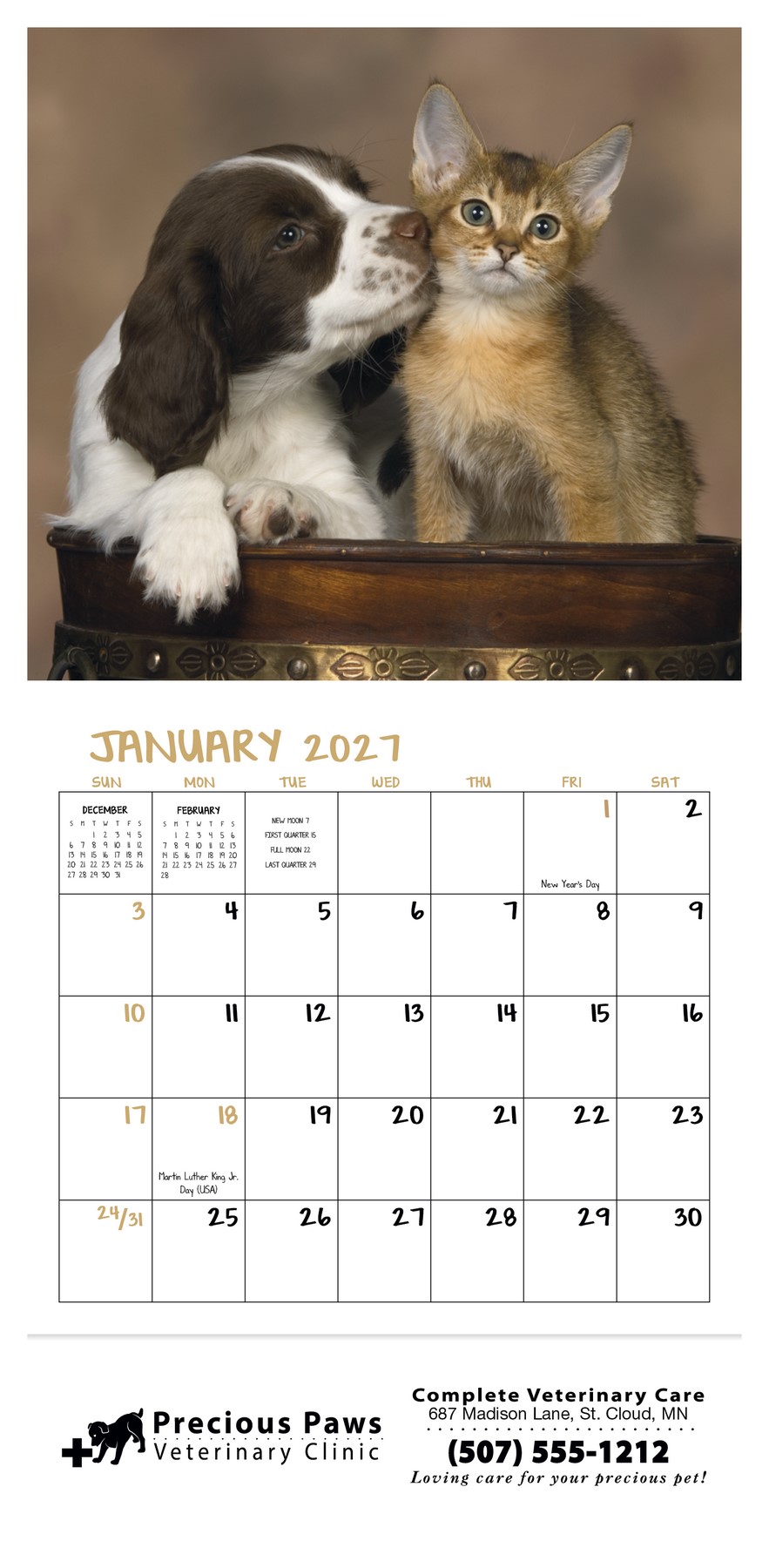 Picture of Good Value™ Puppies & Kittens - Mini Calendar