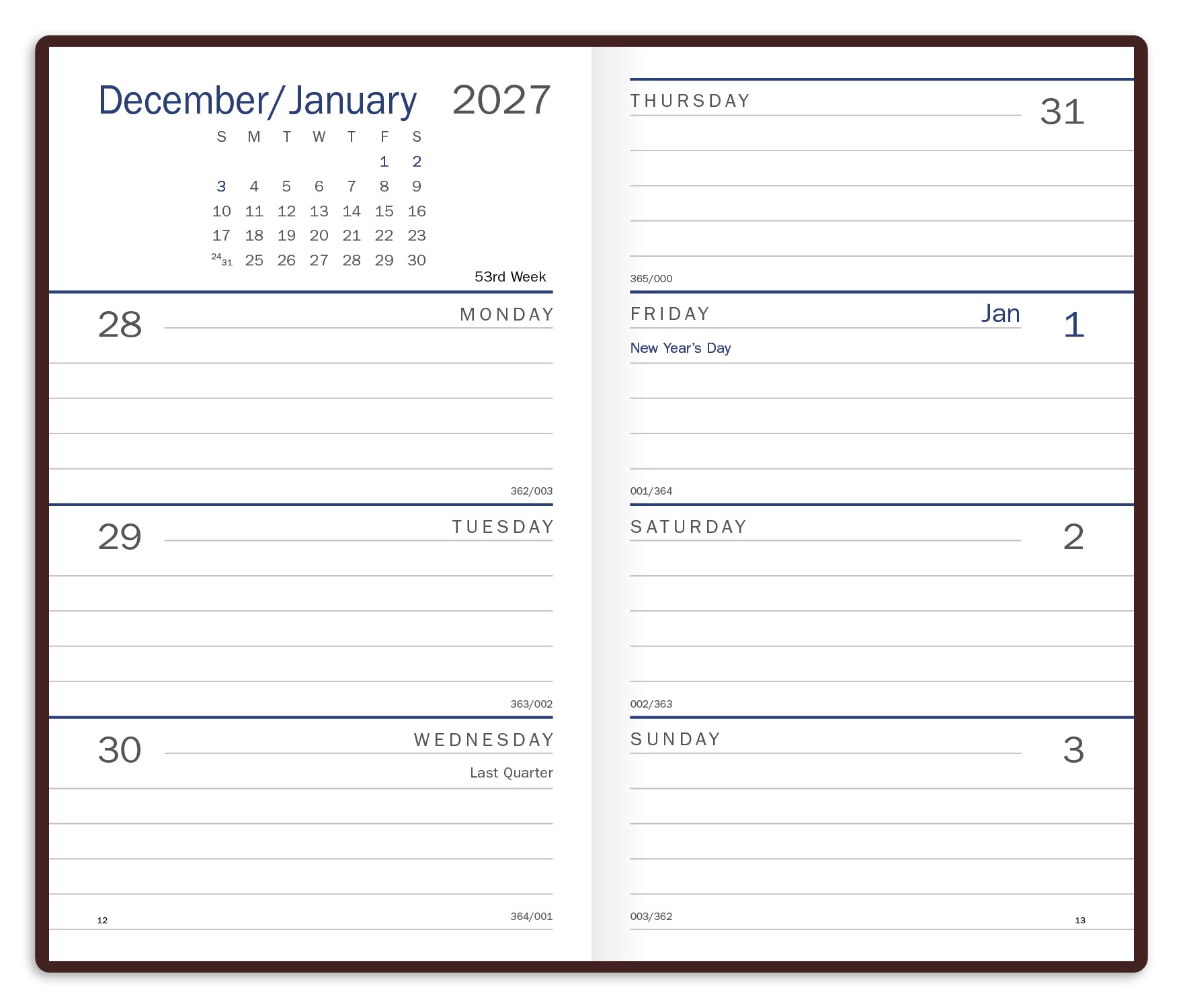 Picture of Triumph® Calendars Standard Weekly Pocket Planner