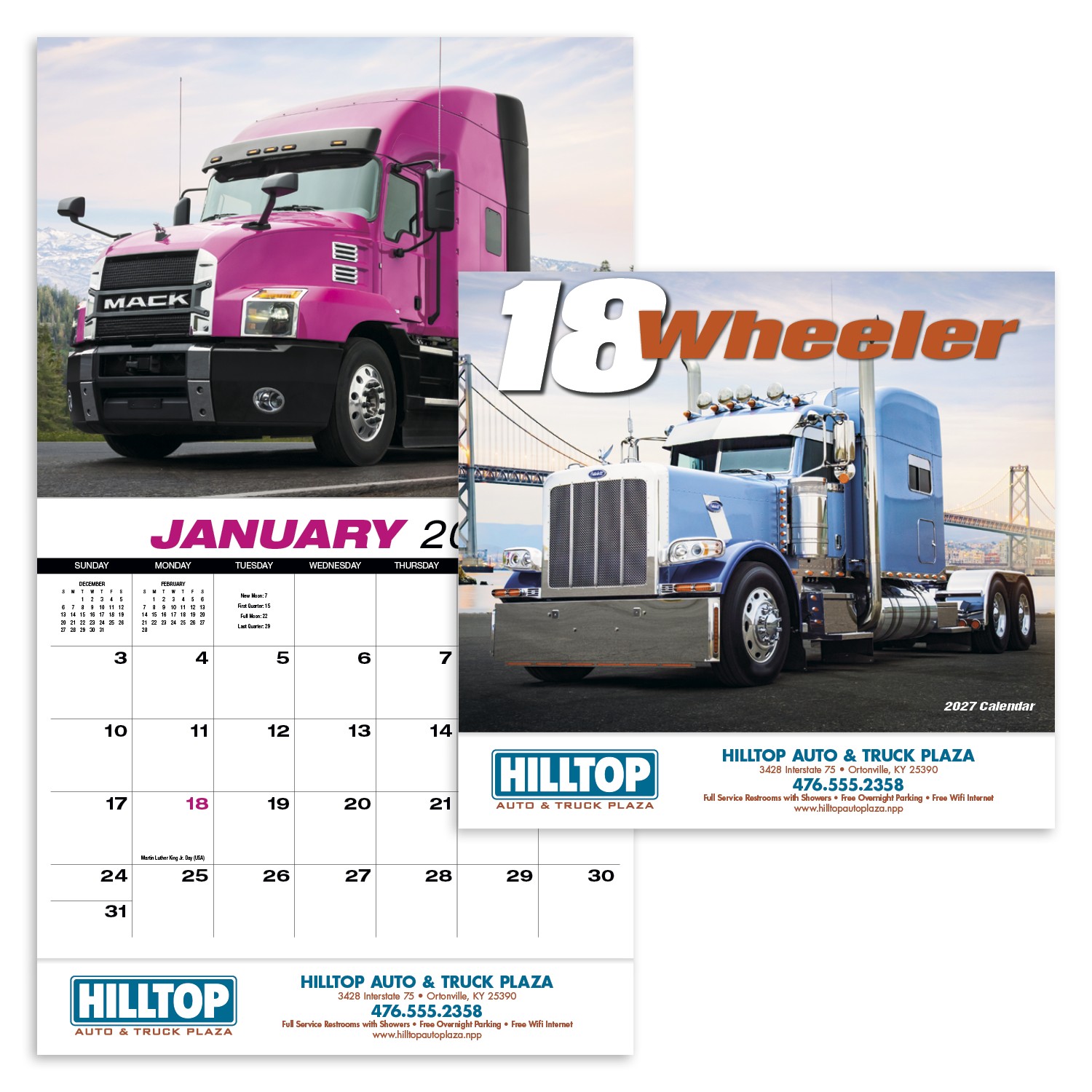 Picture of HotLine® Products 18-Wheeler Wall Appointment Calendar - Stapled