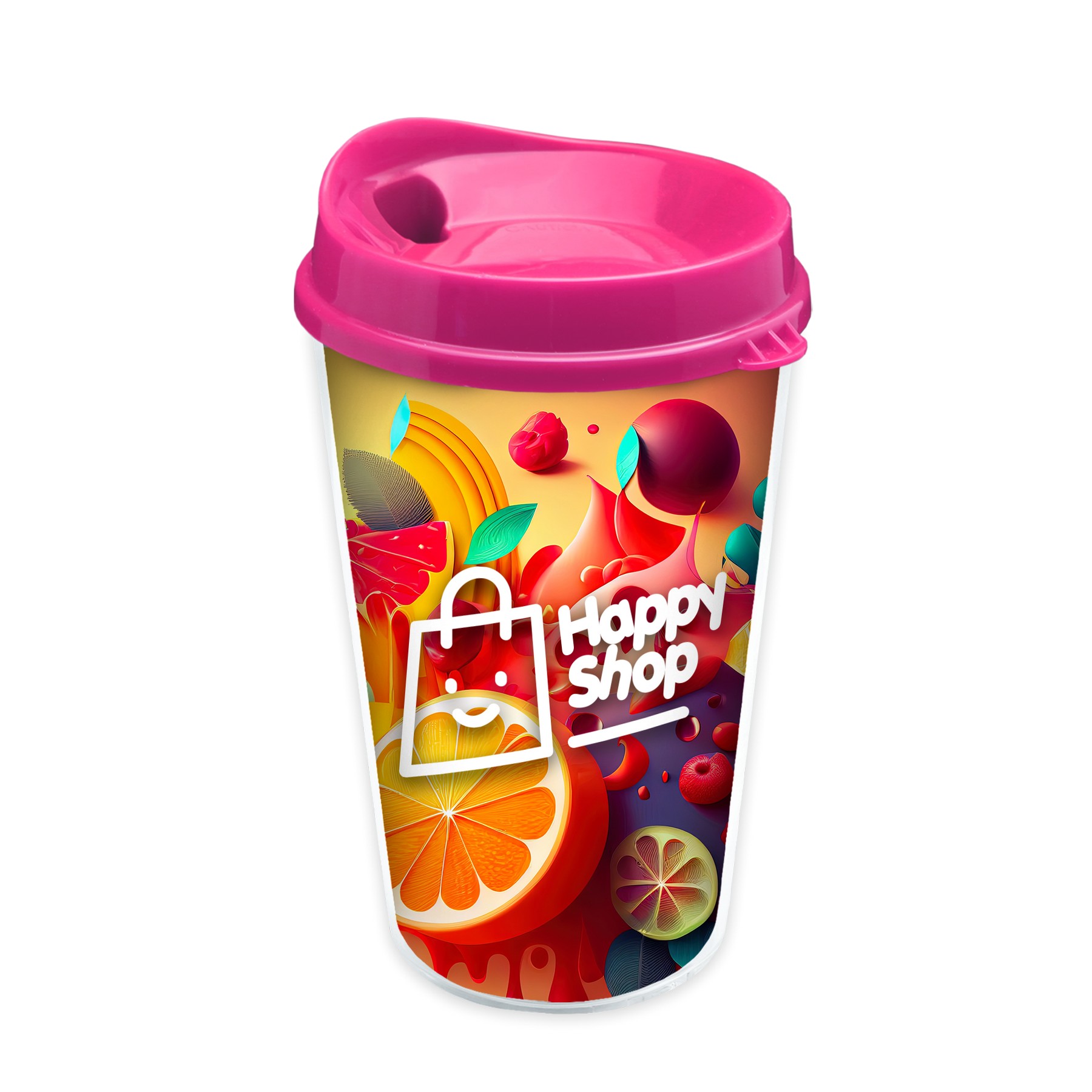 Picture of Garyline® Transparent Tumbler with Sip Lid and Full-Color Paper Insert - 16 oz.