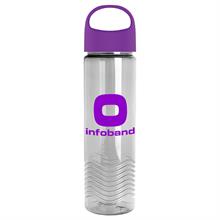 Picture of 24 Oz. Transparent Wave Bottle w/Oval Crest Lid