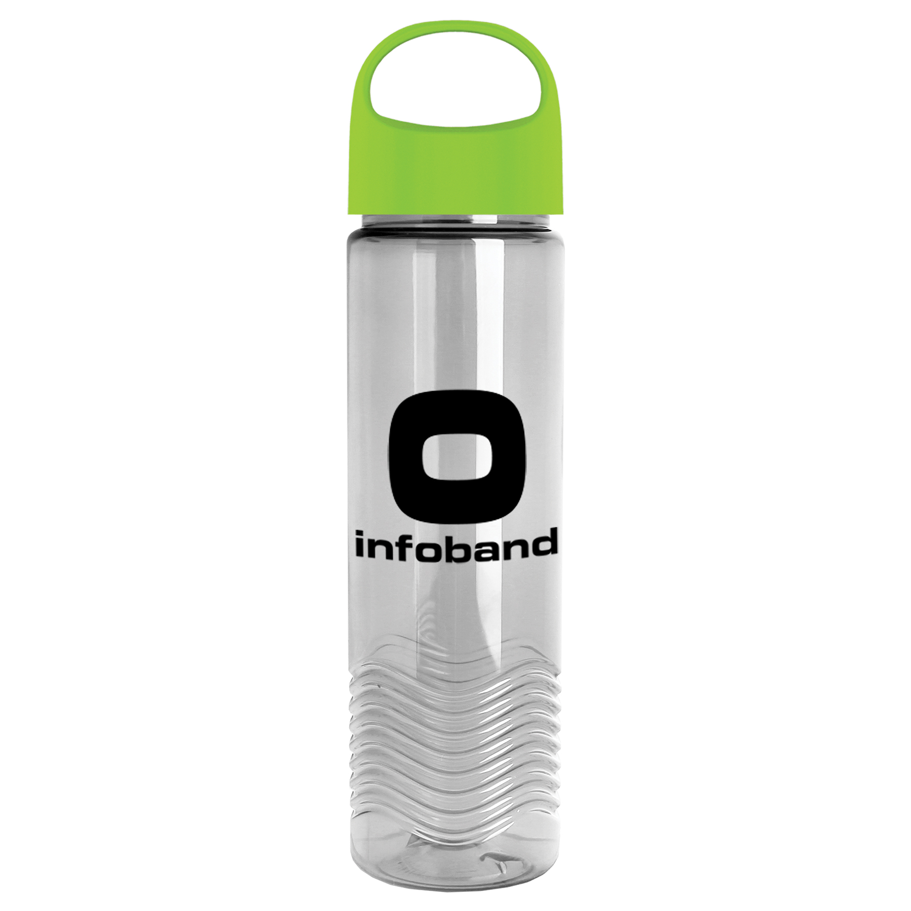 Picture of 24 Oz. Transparent Wave Bottle w/Oval Crest Lid