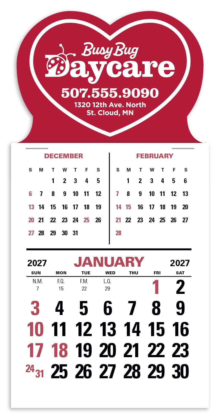 Picture of Triumph® Calendars Press-N-Stick 3-Month Vertical Calendar