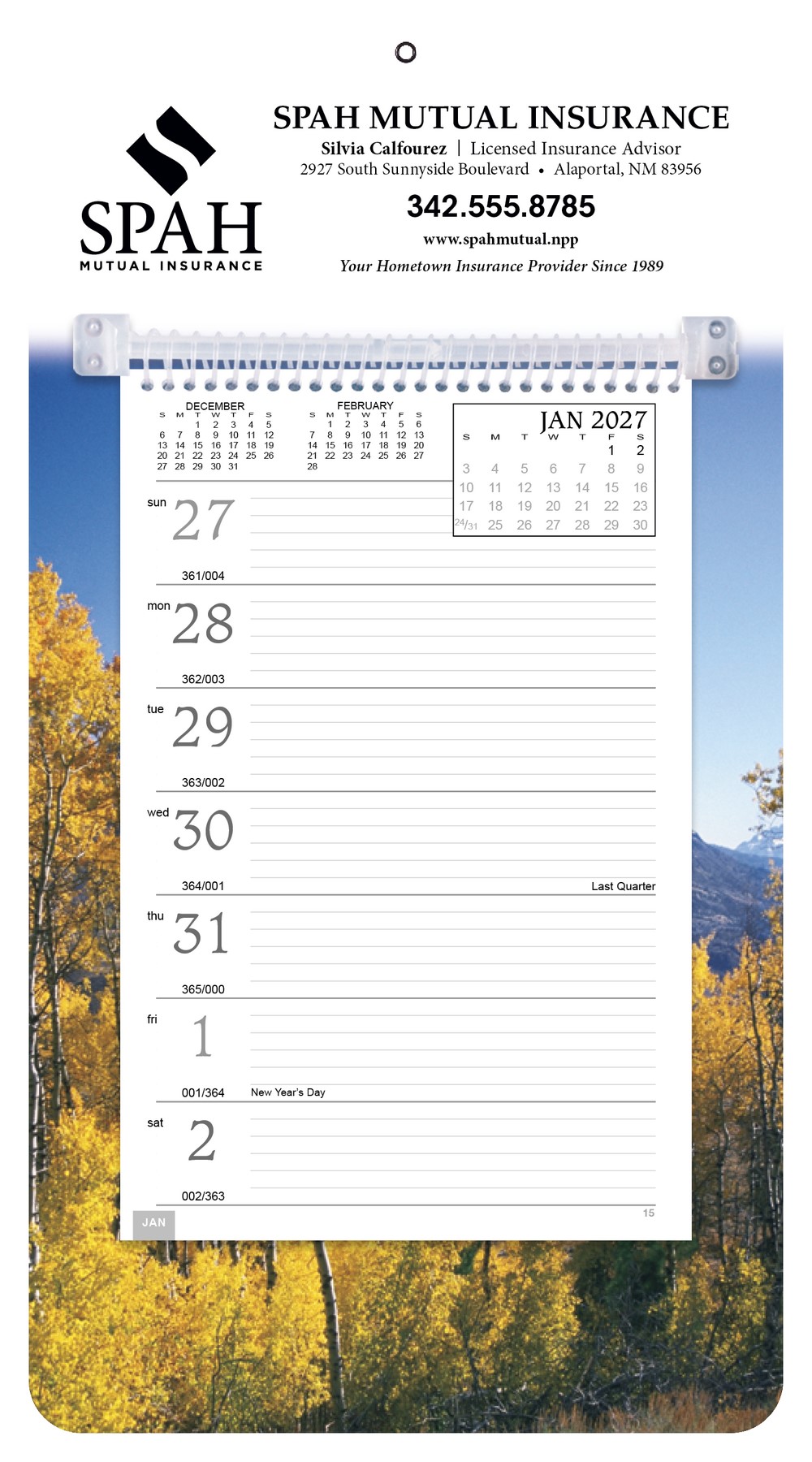 Picture of Triumph® Calendars Full-Color Weekly Memo Calendar