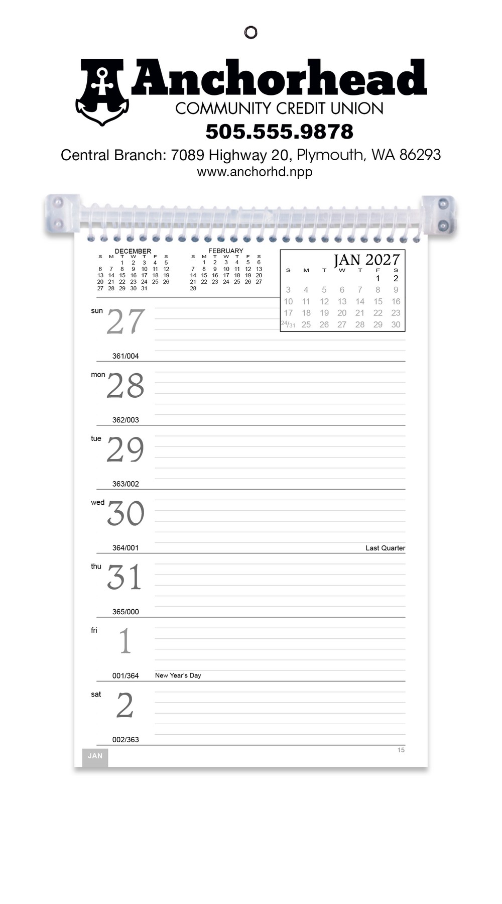 Picture of Triumph® Calendars Weekly Memo Calendar