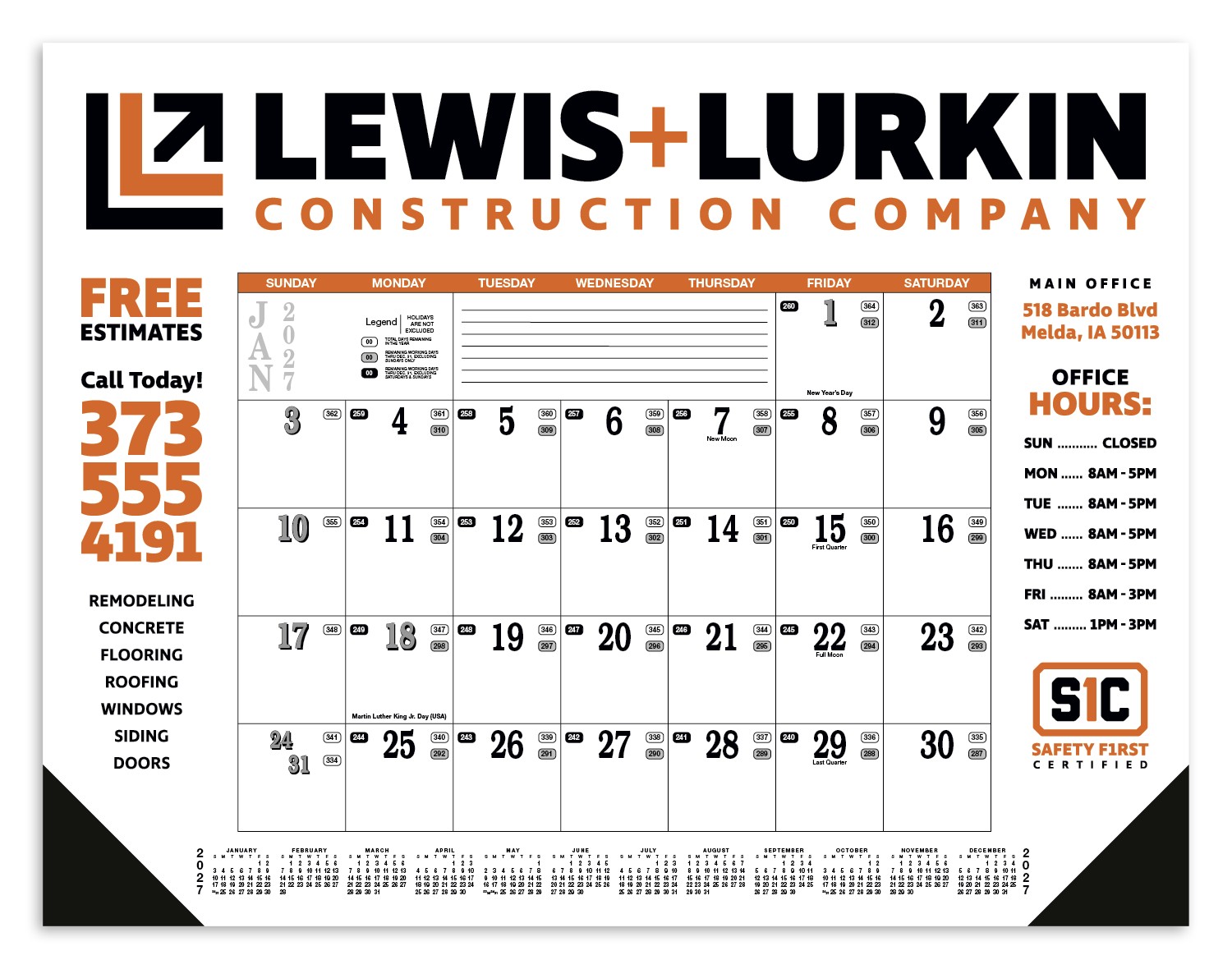 Picture of Skinner & Kennedy® Contractor's Desk Pad Calendar