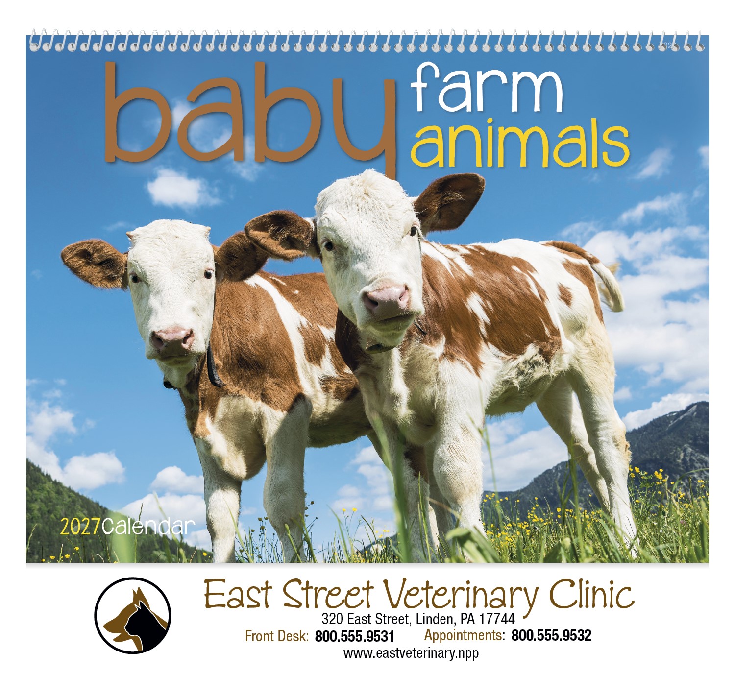 Picture of Good Value™ Baby Farm Animals - Spiral Calendar