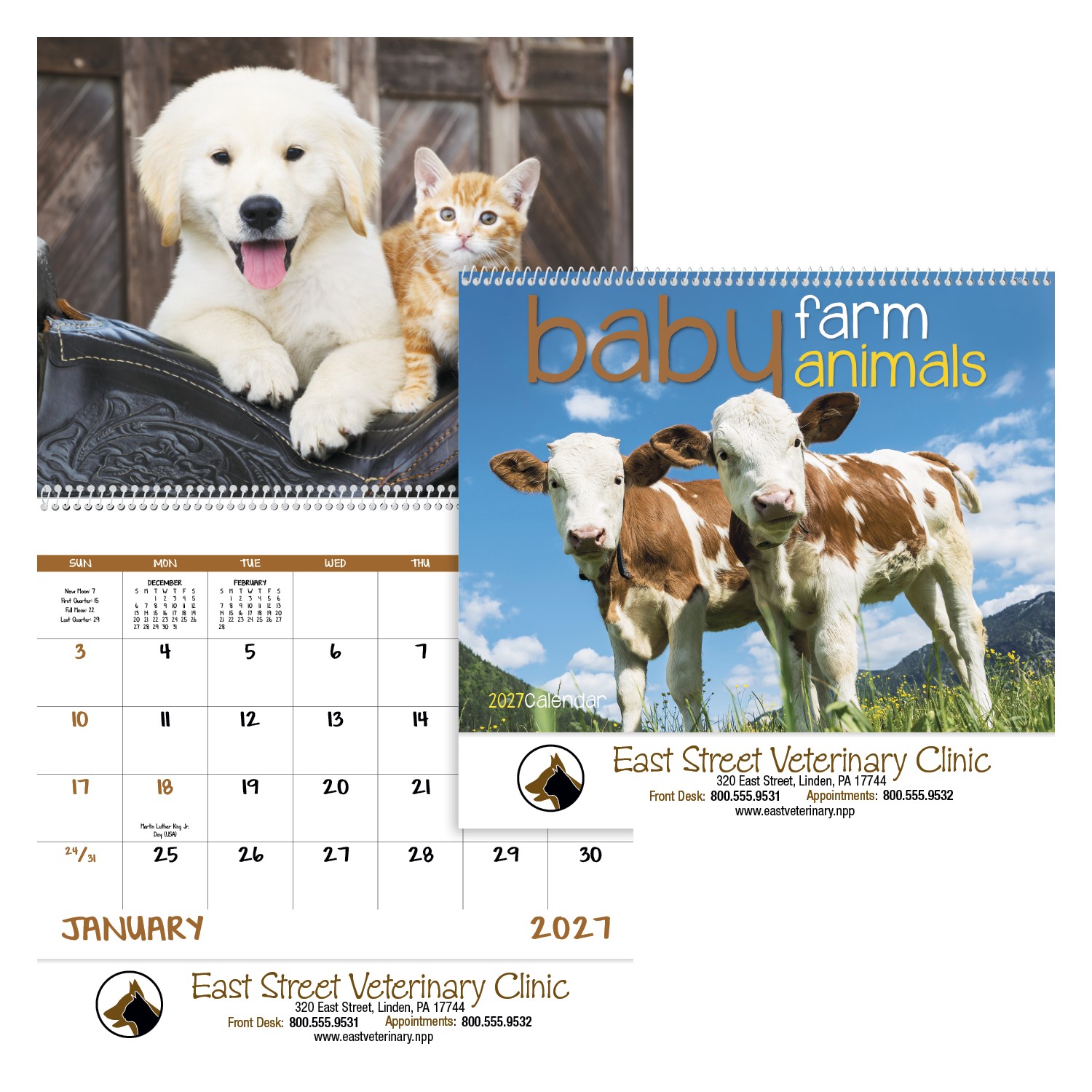 Picture of Good Value™ Baby Farm Animals - Spiral Calendar