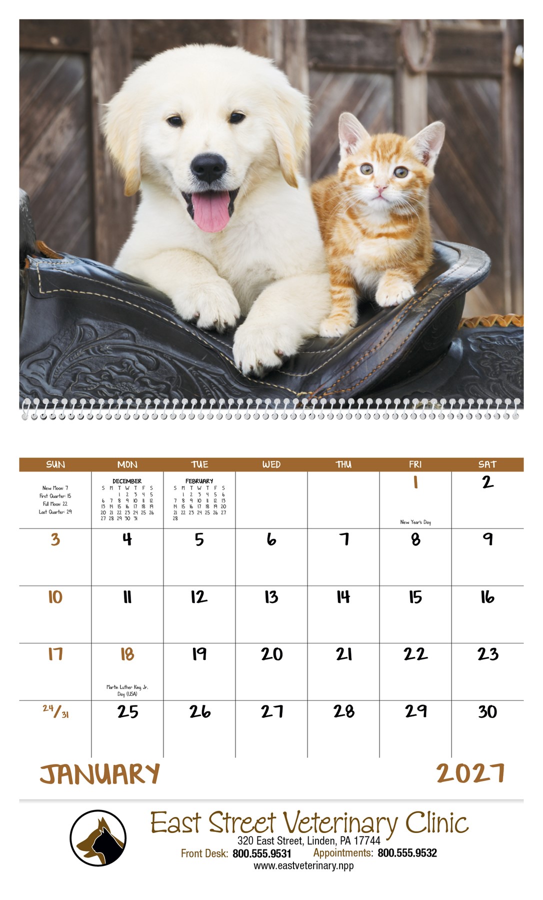 Picture of Good Value™ Baby Farm Animals - Spiral Calendar