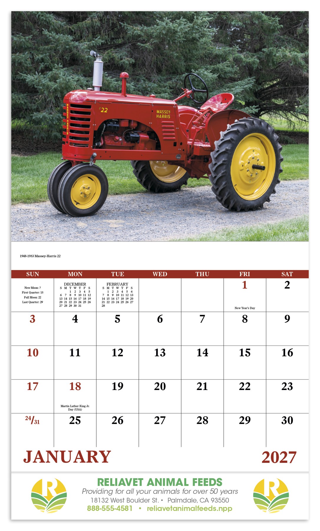 Picture of Good Value™ Classic Tractor - Stapled Calendar