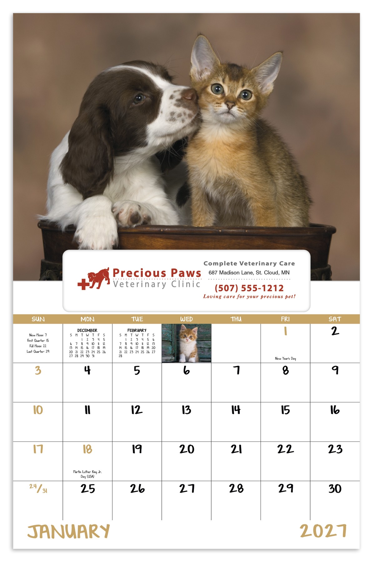 Picture of Good Value™ Puppies & Kittens - Window Calendar