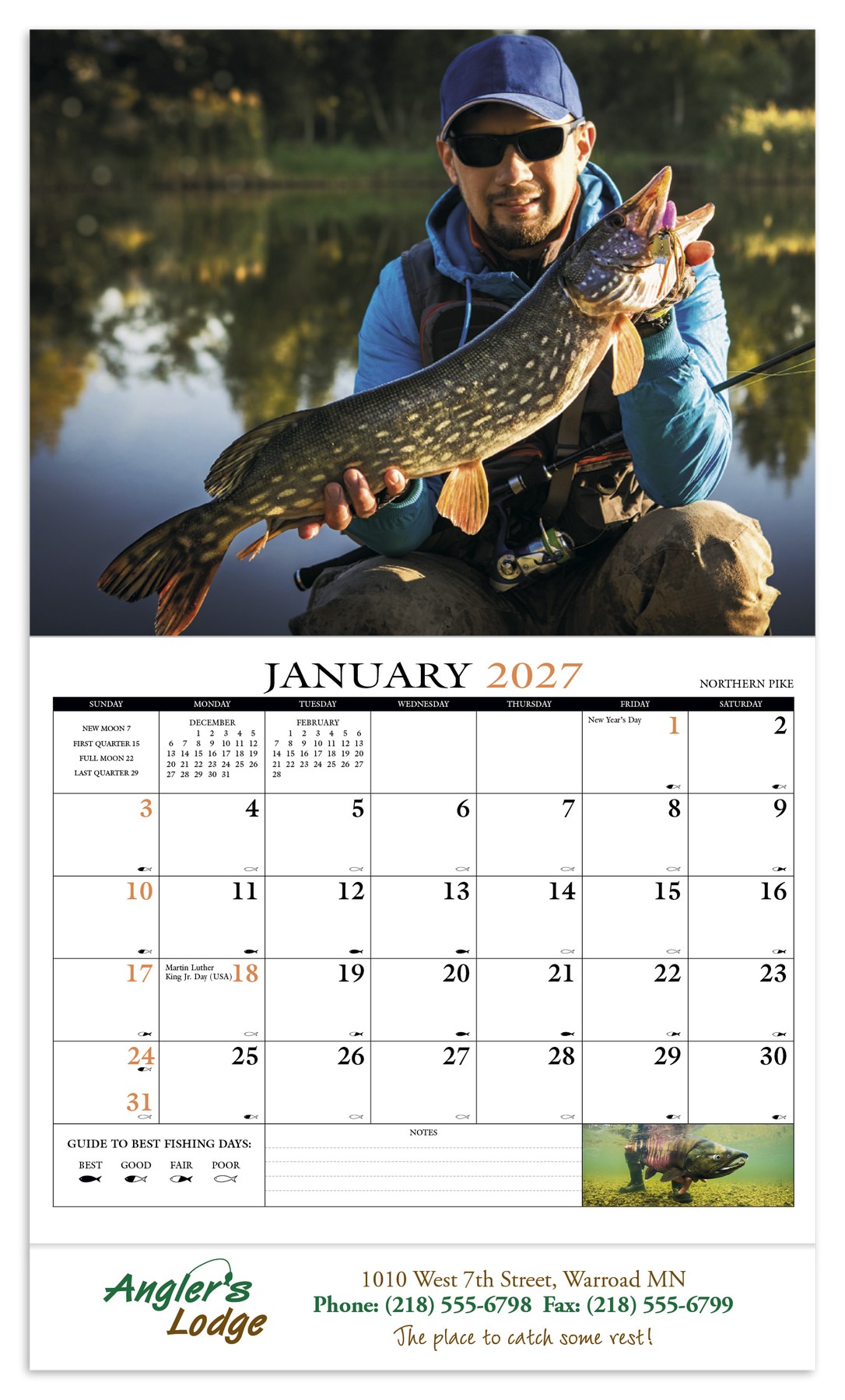 Picture of HotLine® Products Fishing Guide Appointment Calendar - Stapled